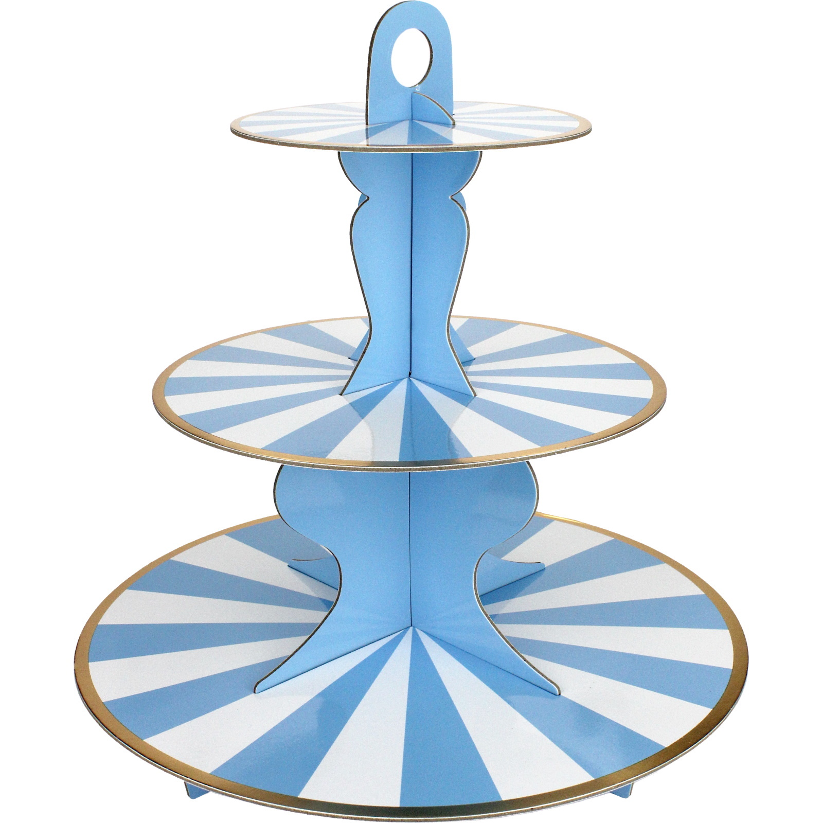 Blue & White Candy Stripe Cupcake Stand