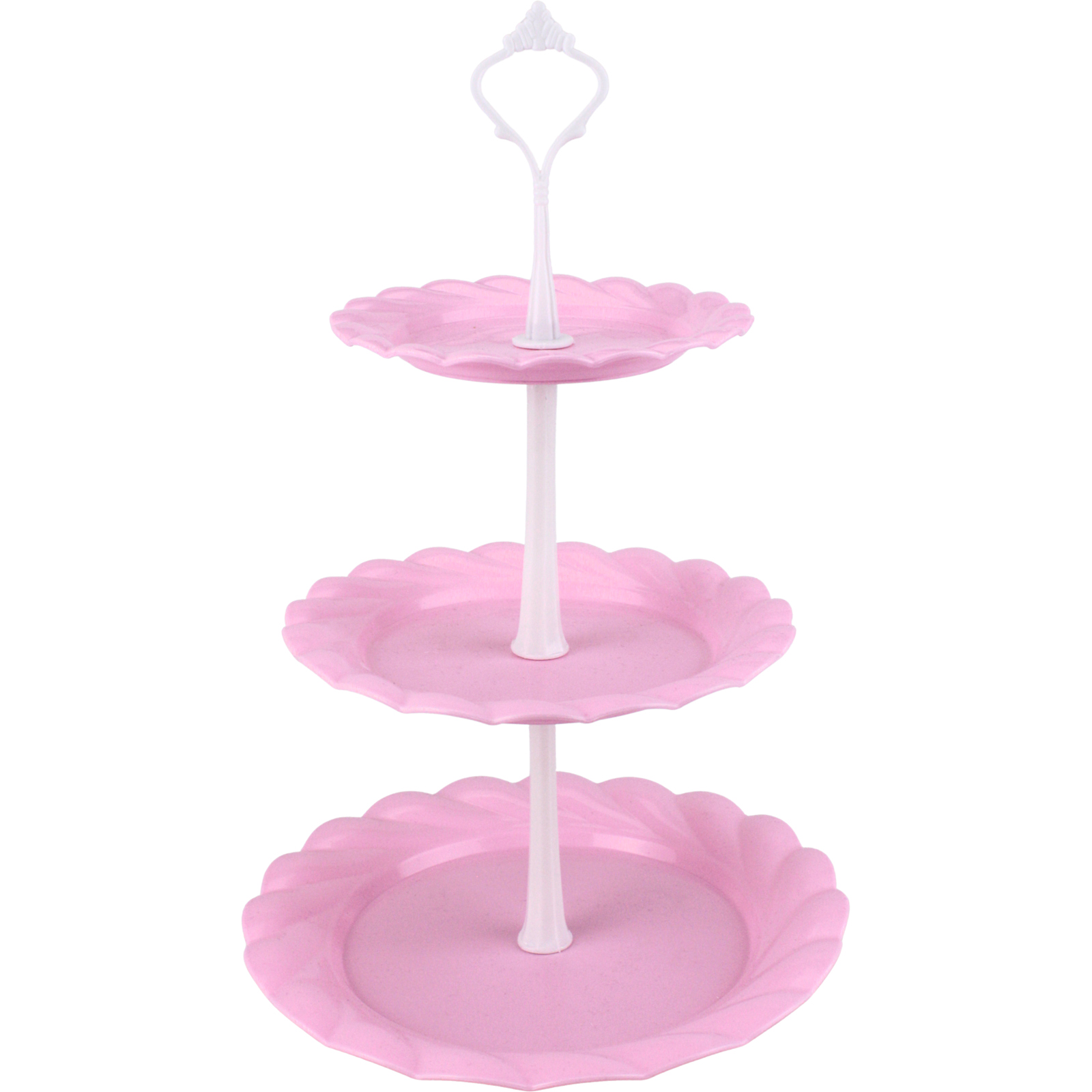 Pastel Pink Rippled Cupcake Stand 