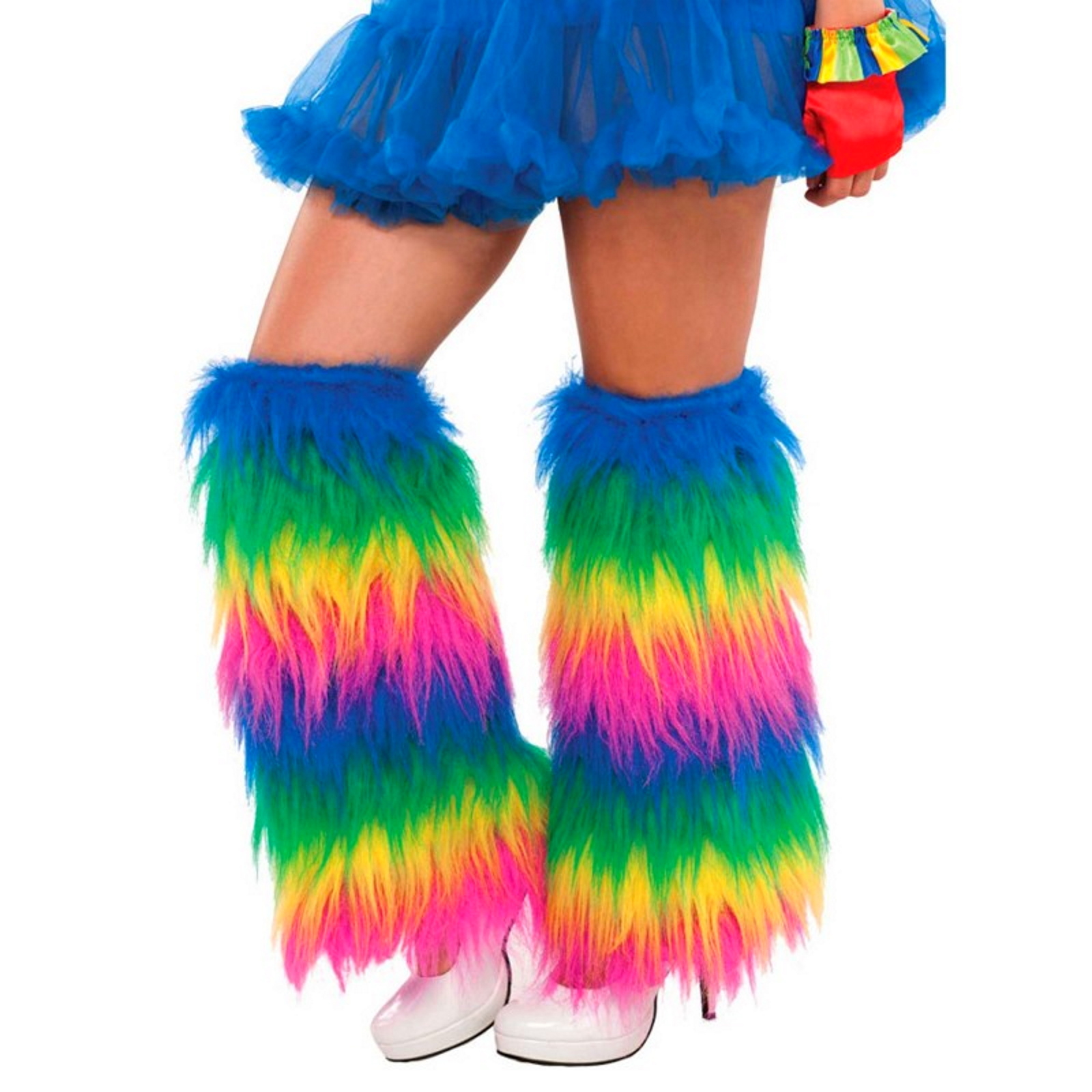 Multi Coloured Furry Leg Warmers