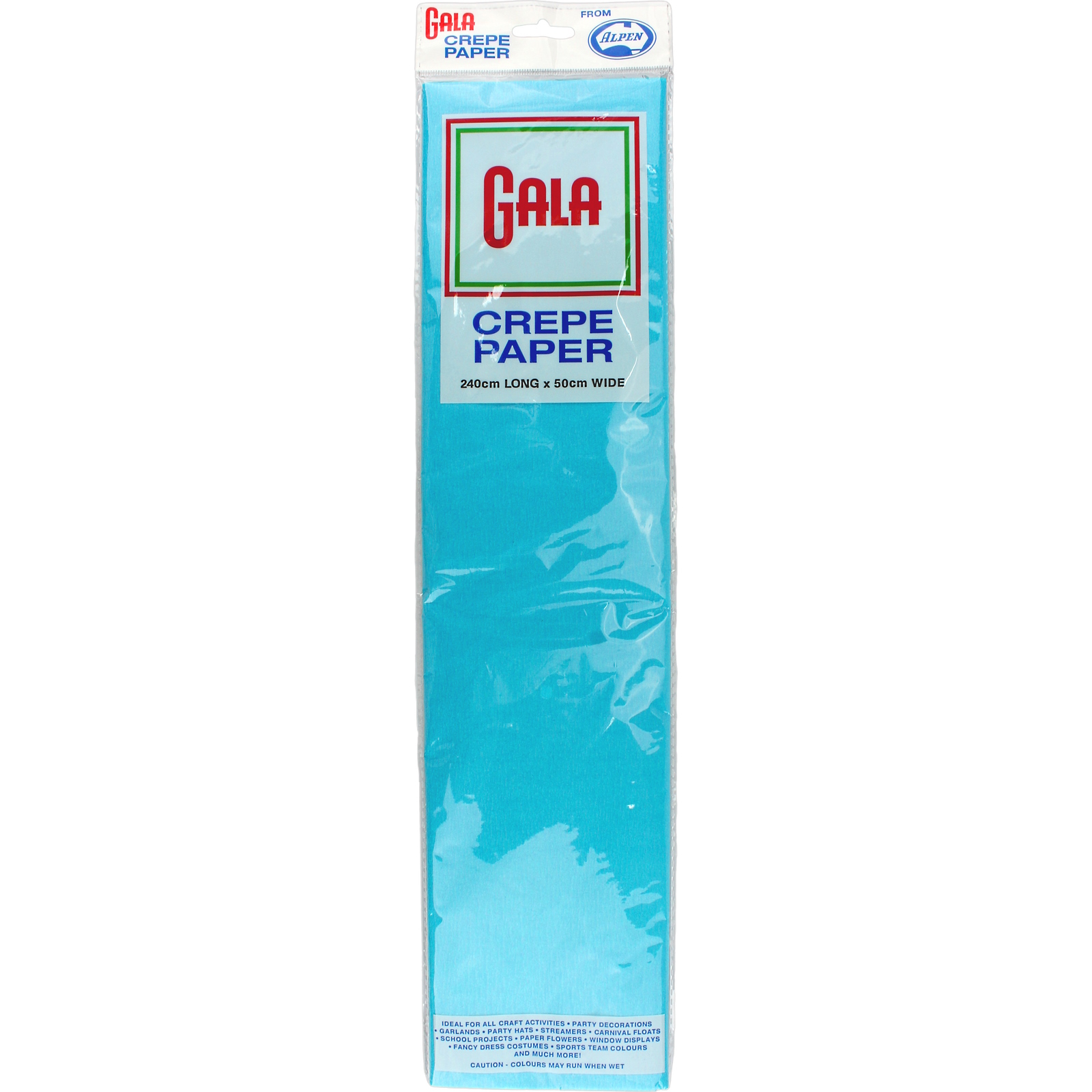 Gala Azure Blue Crepe Paper 240cm x 50cm (1 Sheet)