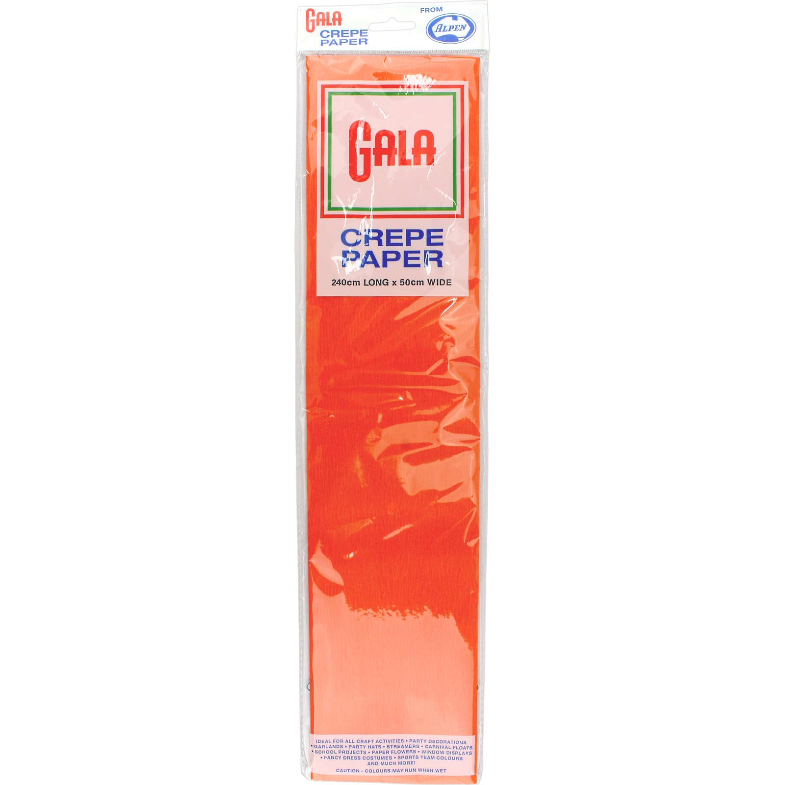 Gala Orange Crepe Paper 240cm x 50cm (1 Sheet)