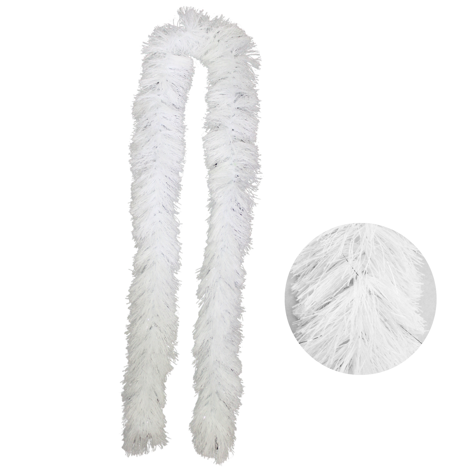 White And Silver Fringe Boa