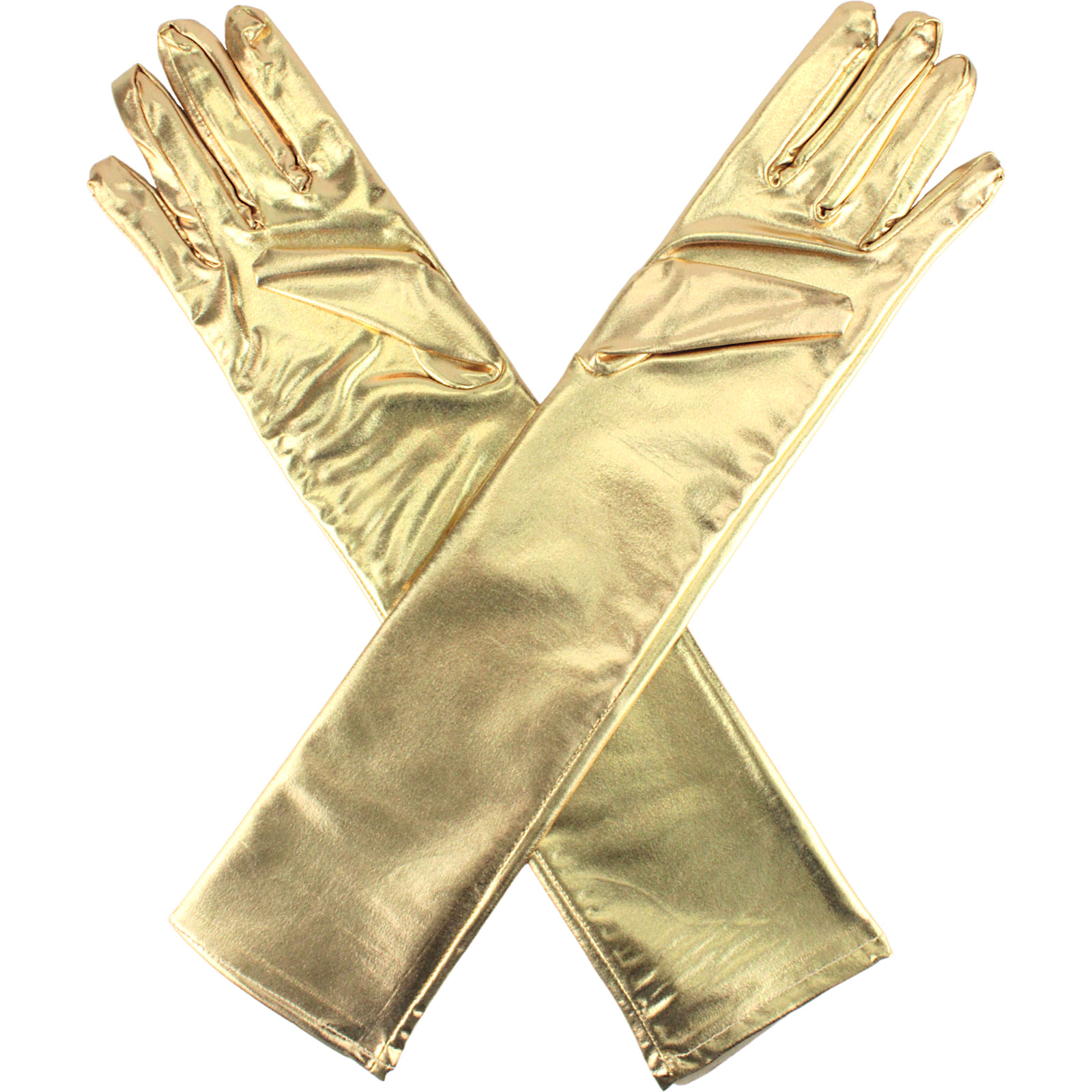 Adult Long Metallic Gold Gloves 