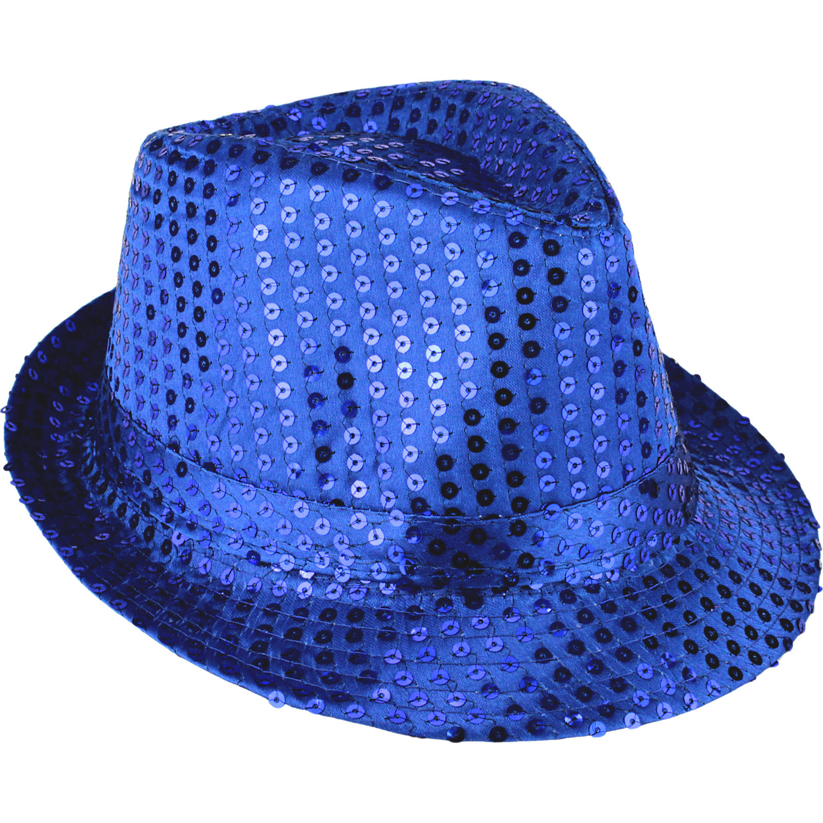 Adult Blue Sequin Trilby Hat