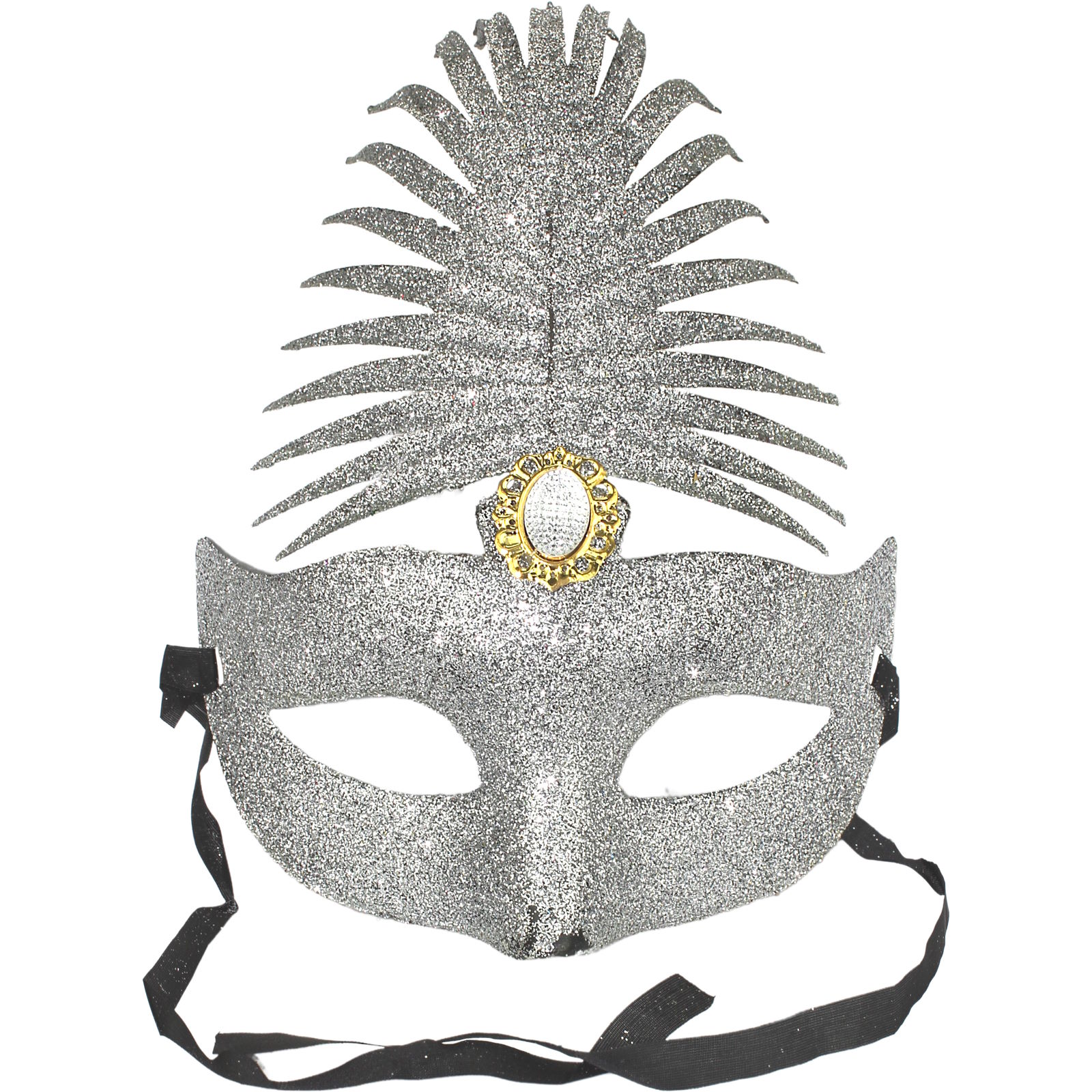 Silver Glitter Masquerade Mask