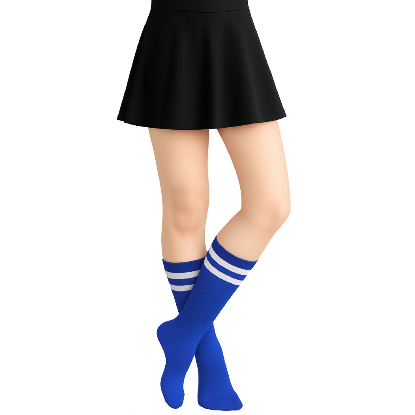 Blue And White Striped Crew Socks (1 Pair) 