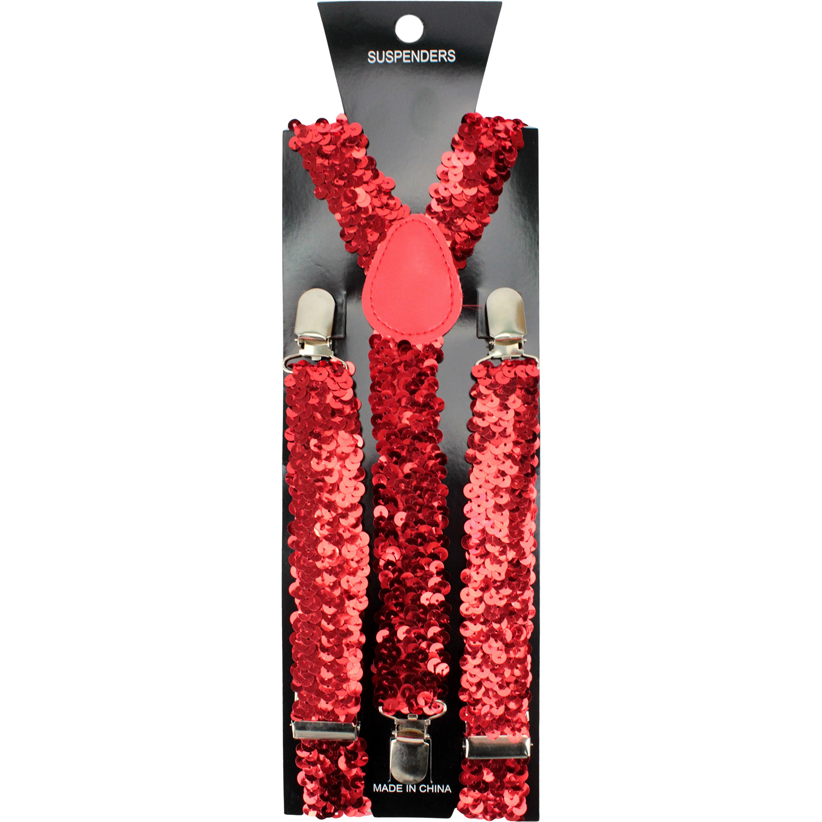 Red Sequin Suspender Braces 