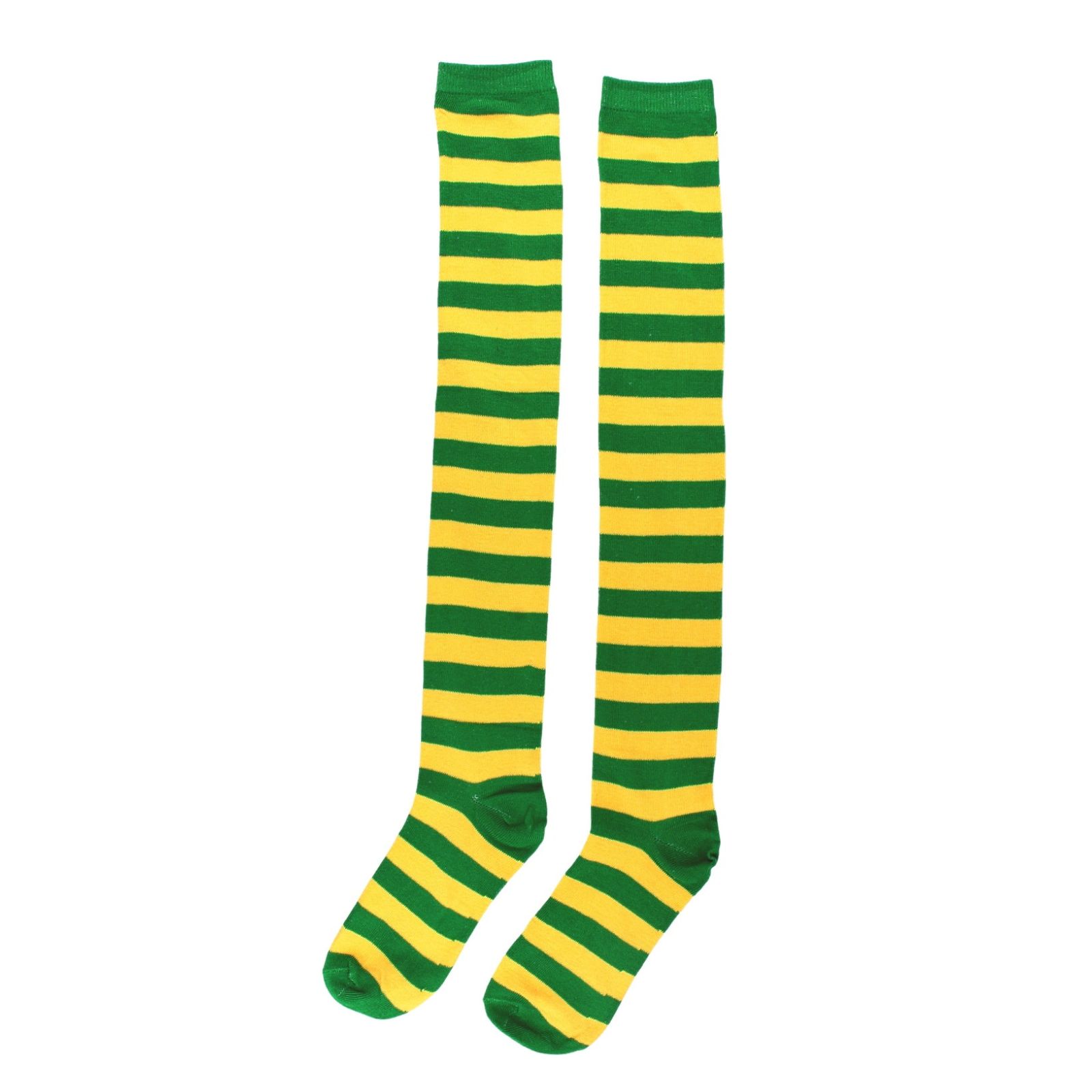Over The Knee Green & Yellow Striped Socks (1 Pair)