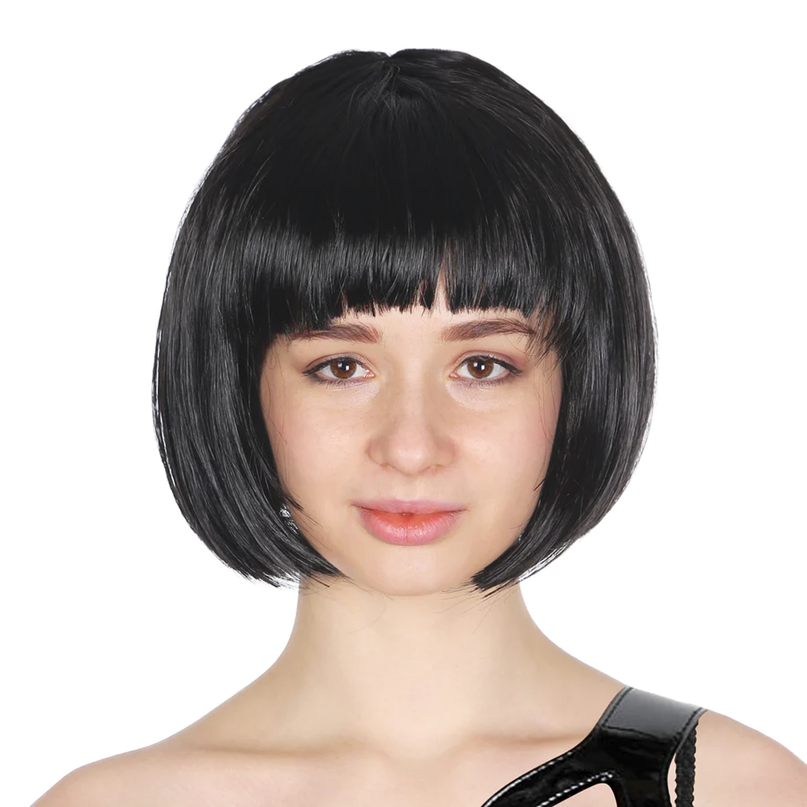 Black Bob Wig With Fringe