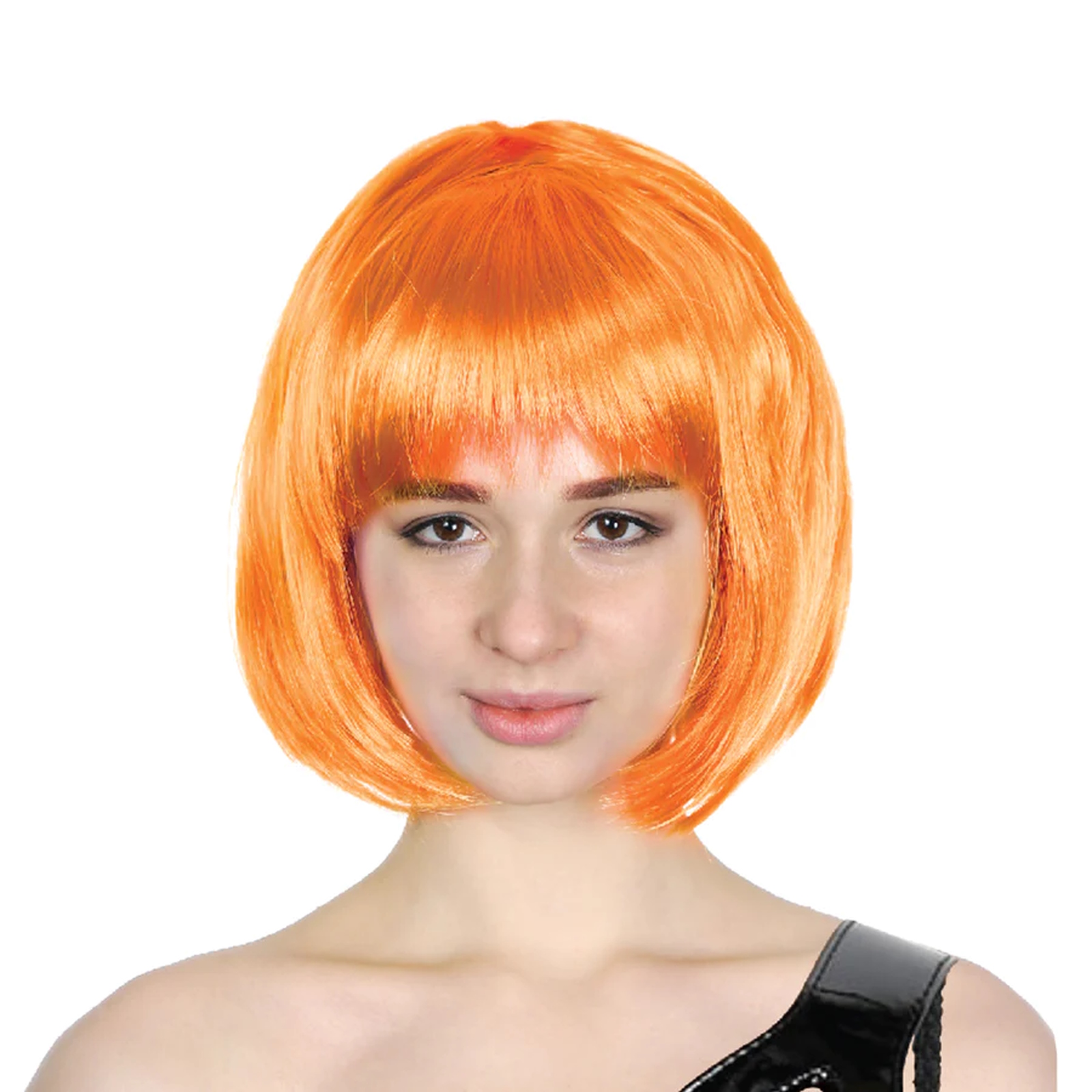 Orange Bob Wig With Fringe