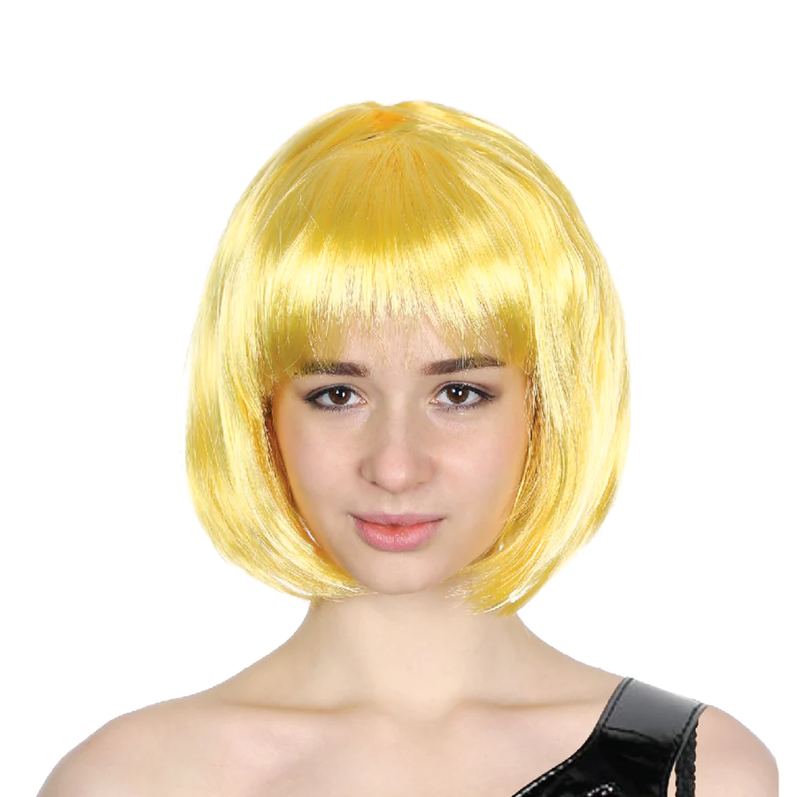 Yellow Bob Wig With Fringe