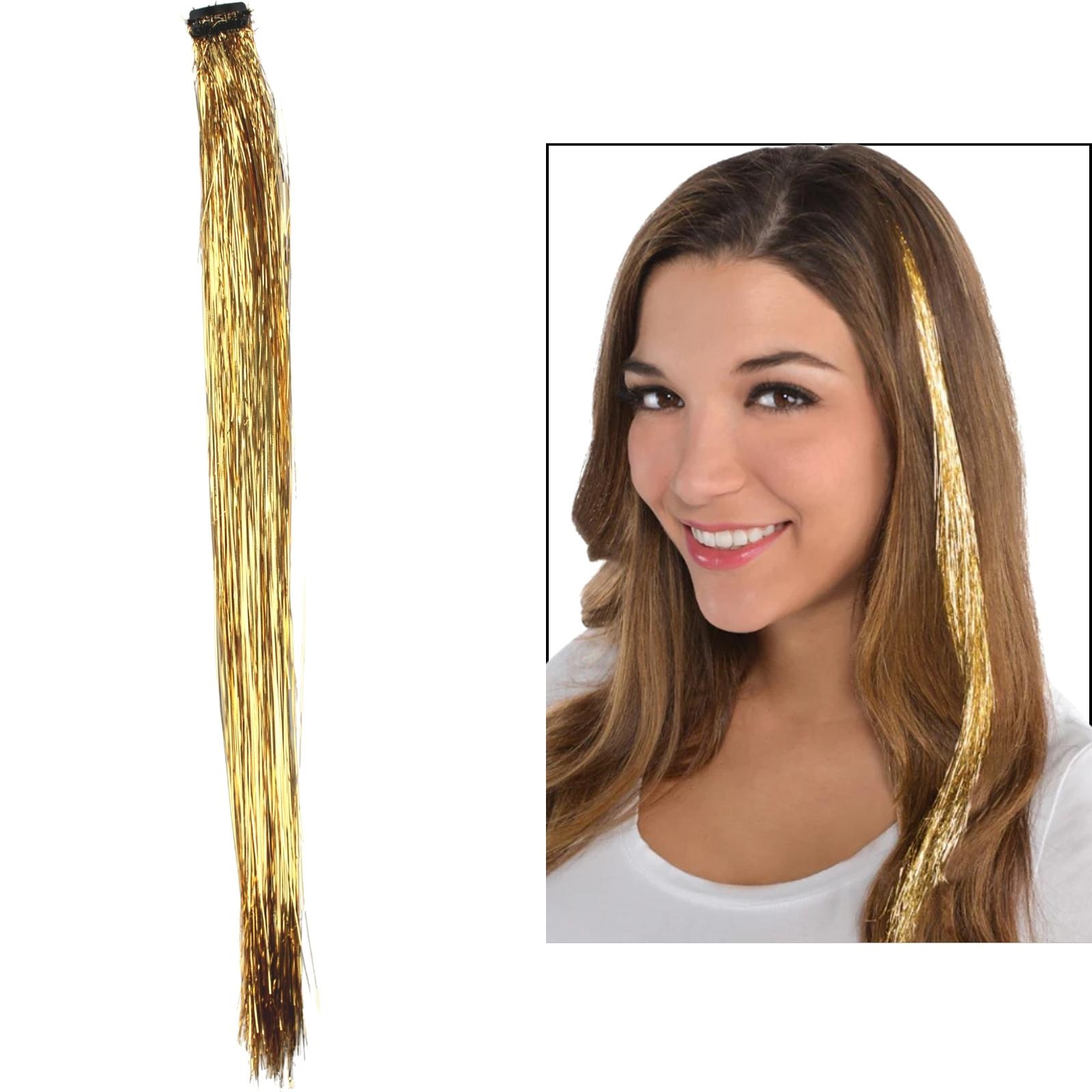 Gold Clip In Hair Extension  