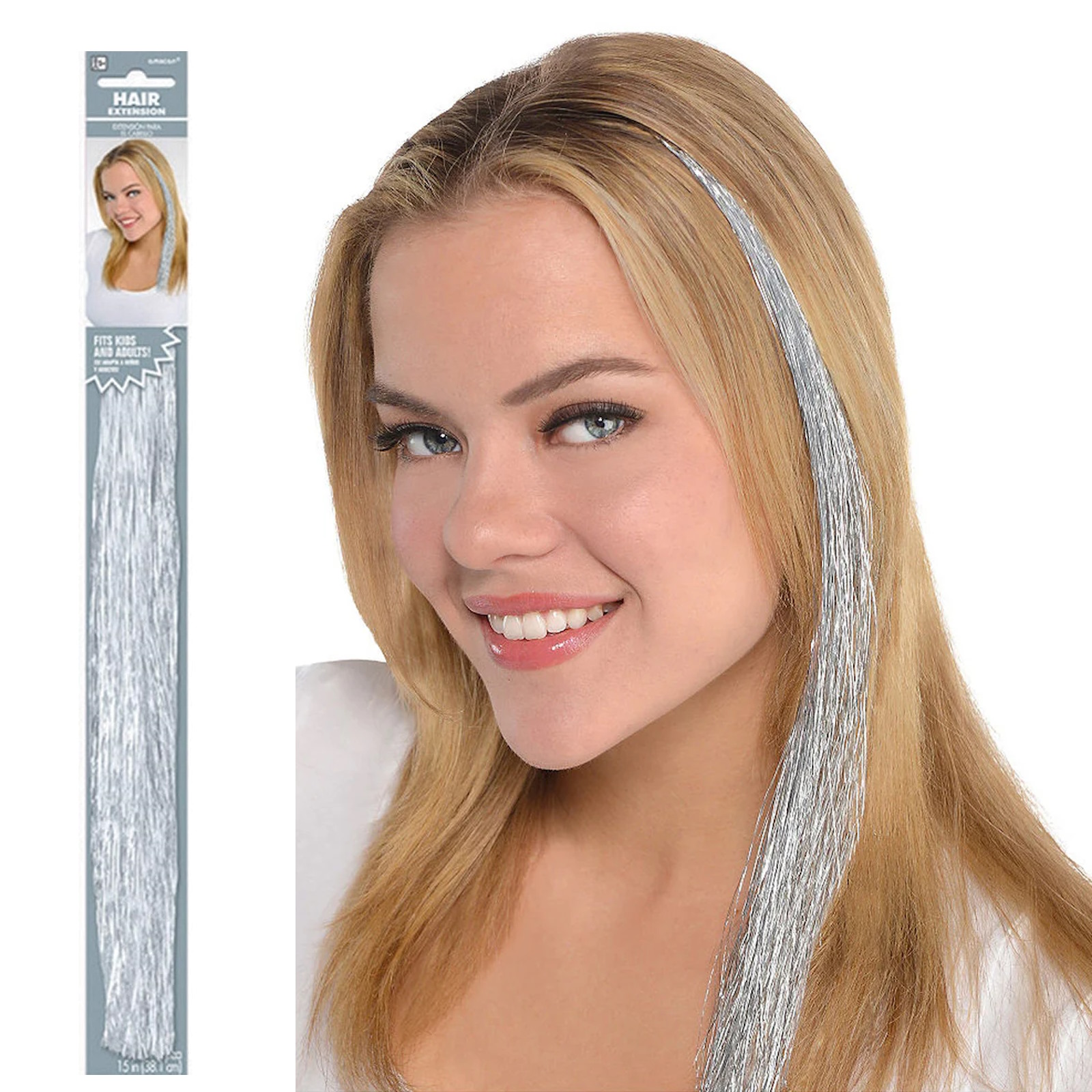 Silver Clip In Hair Extension
