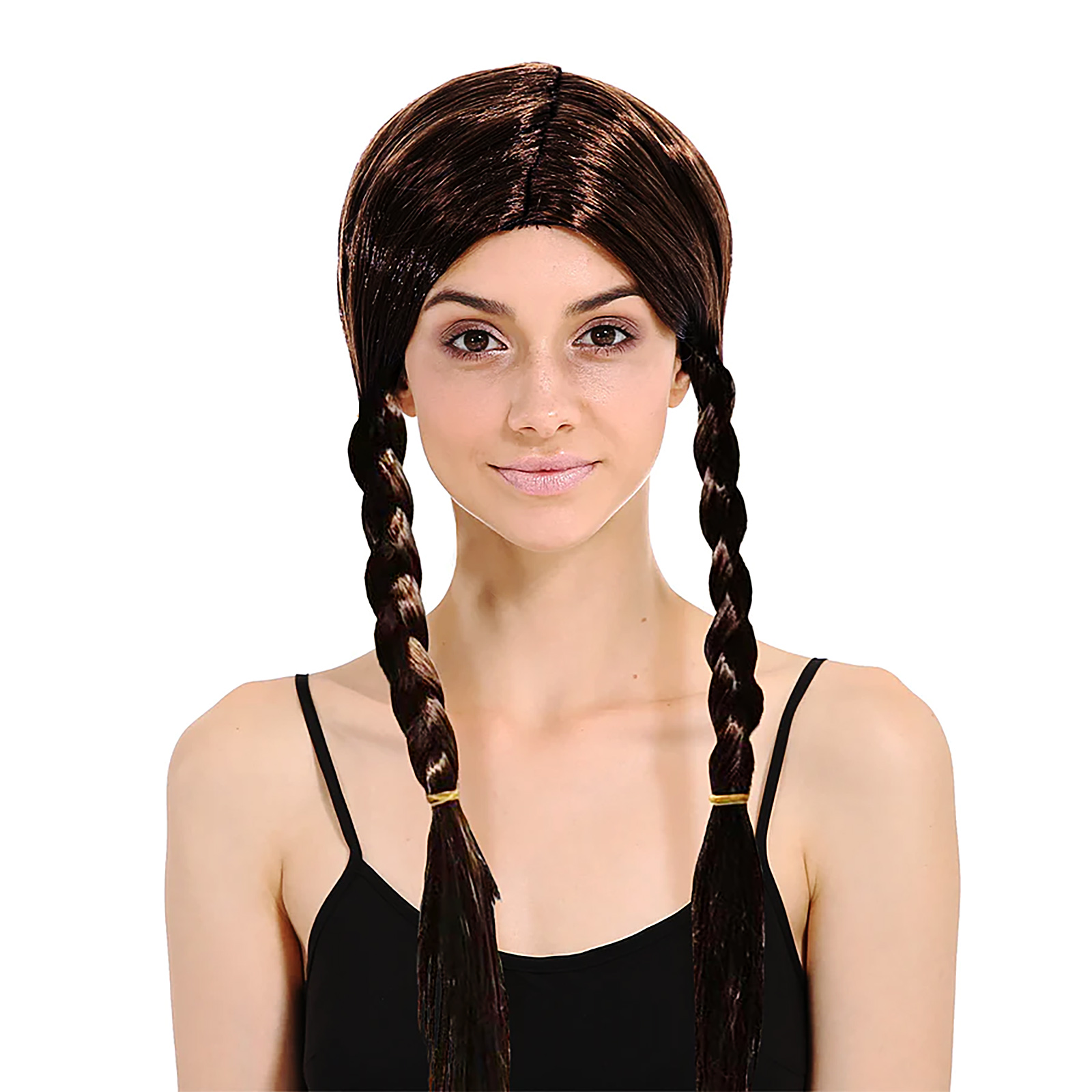 Dark Brown Long Plaited Wig