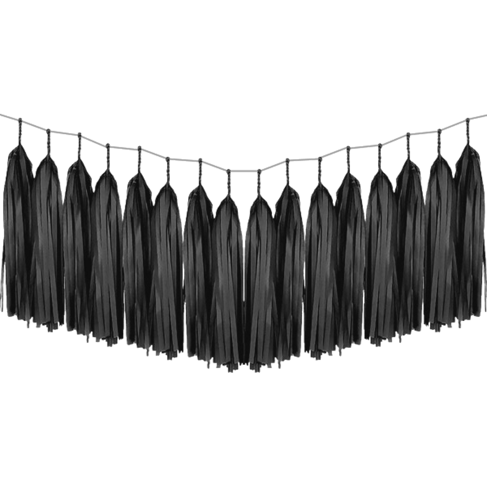Black Tissue Paper Tassel Garland Kit