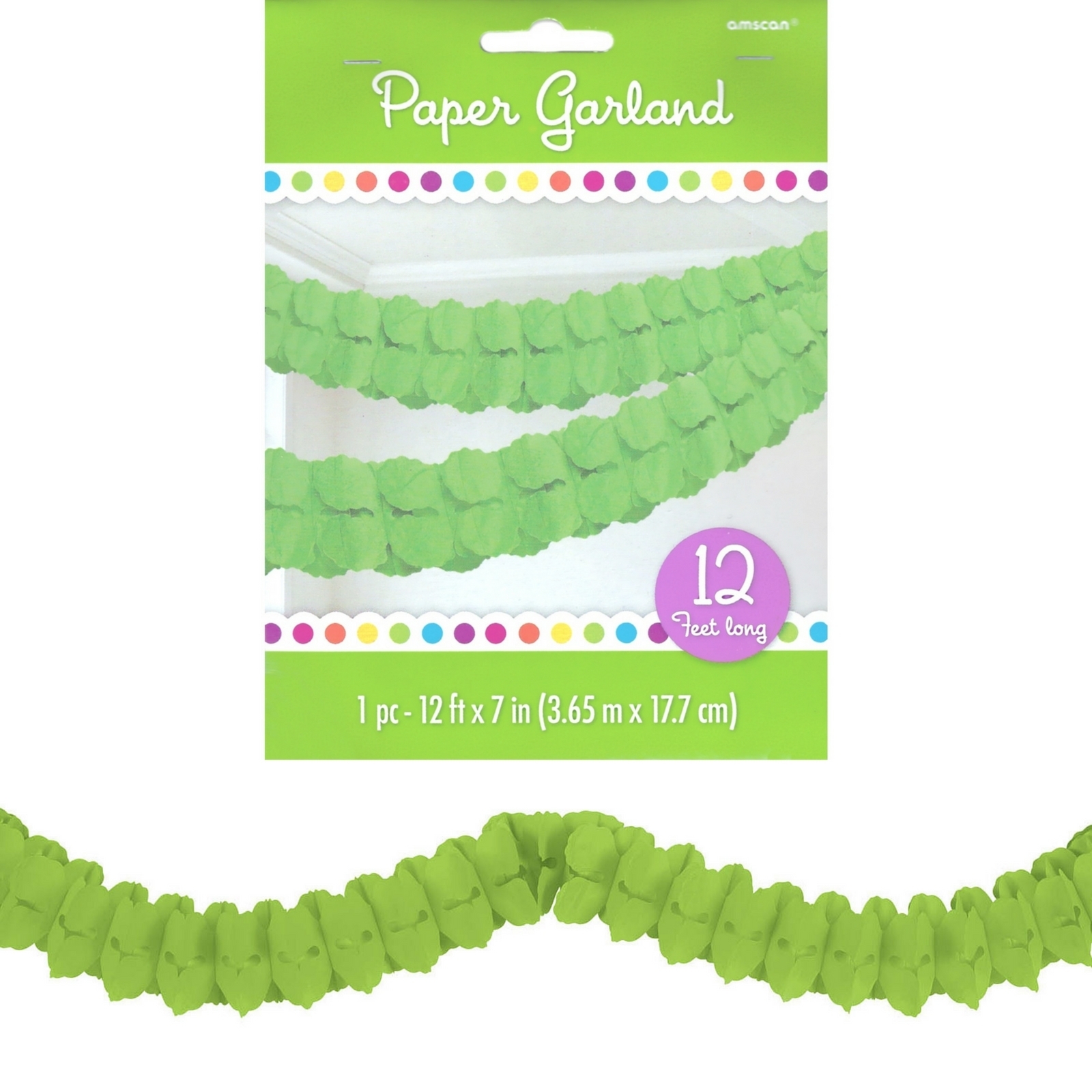 Lime Green Paper Garland