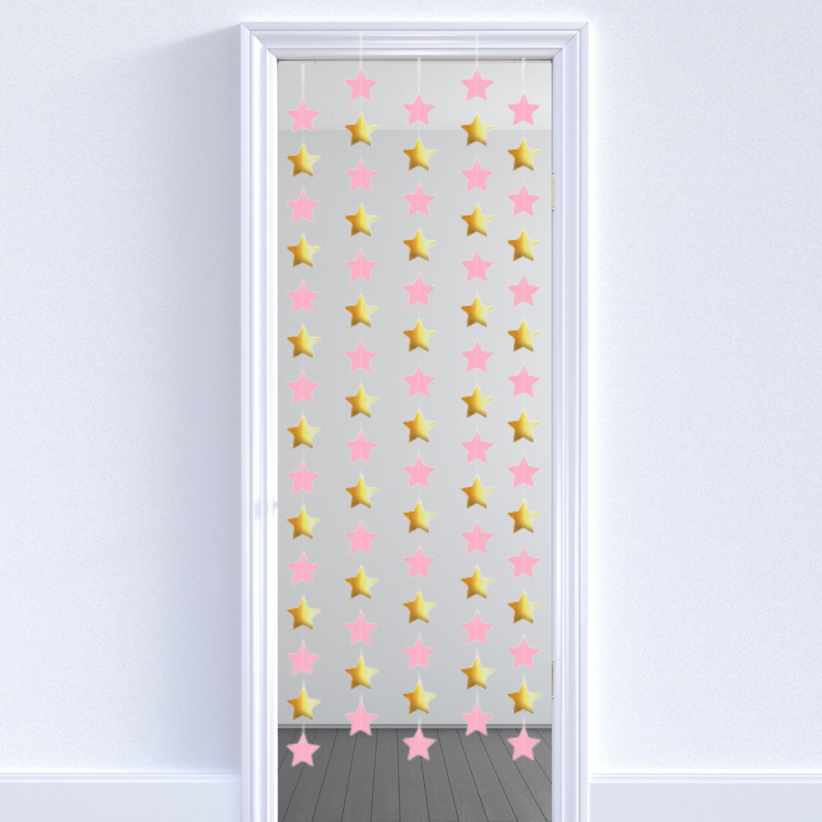 Light Pink and Gold Star Garland String Decorations (Pack of 2)