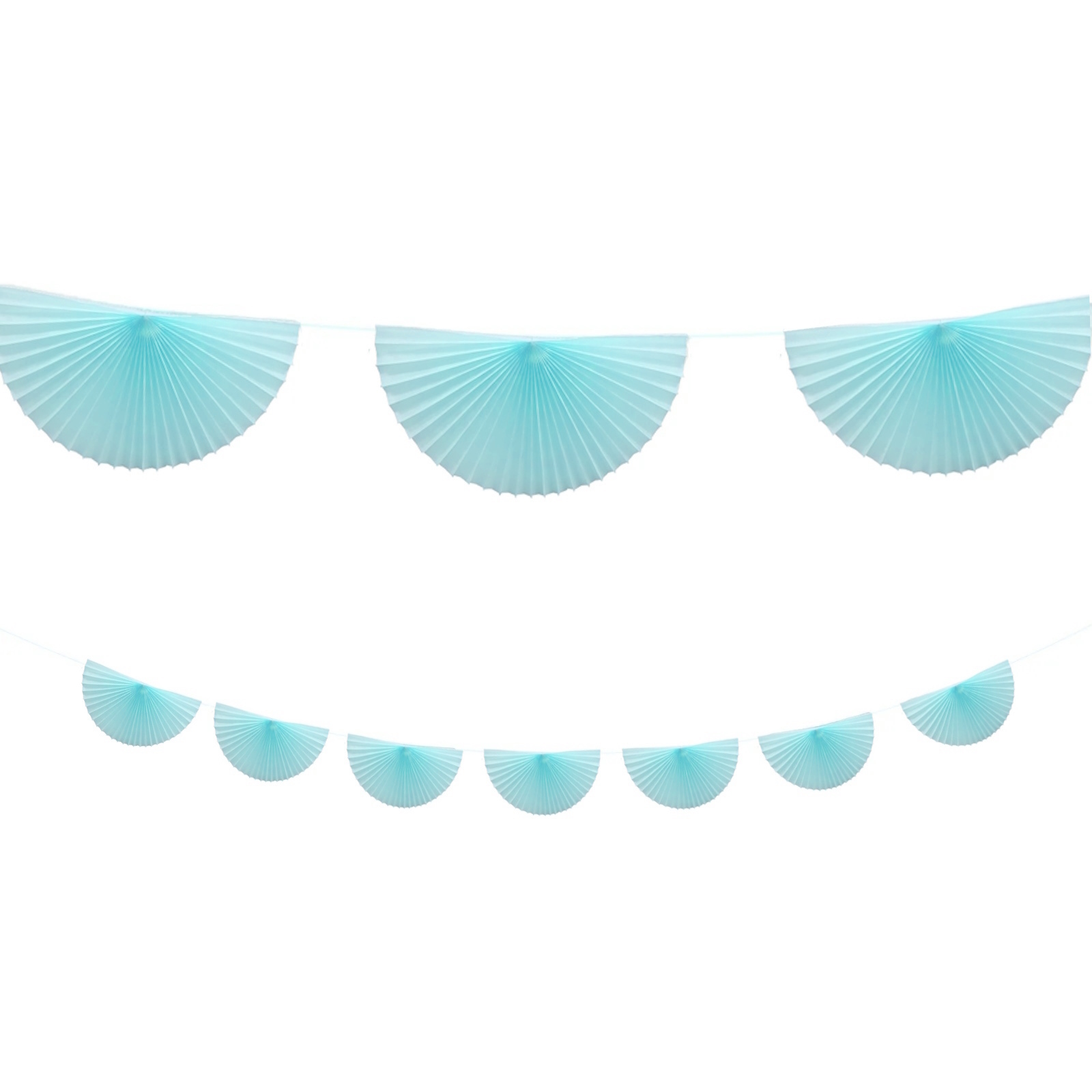 Light Blue Paper Fan Garland Banner