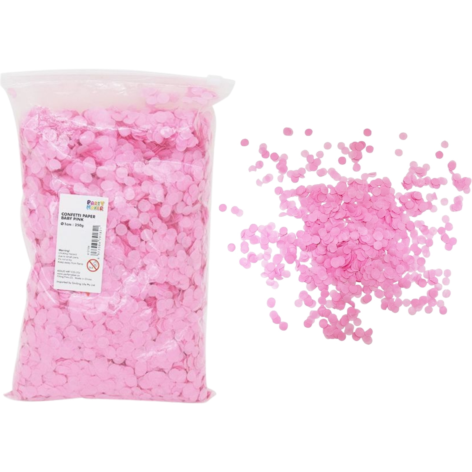 Light Pink Tissue Confetti 1cm (Bulk Pack of 250g)