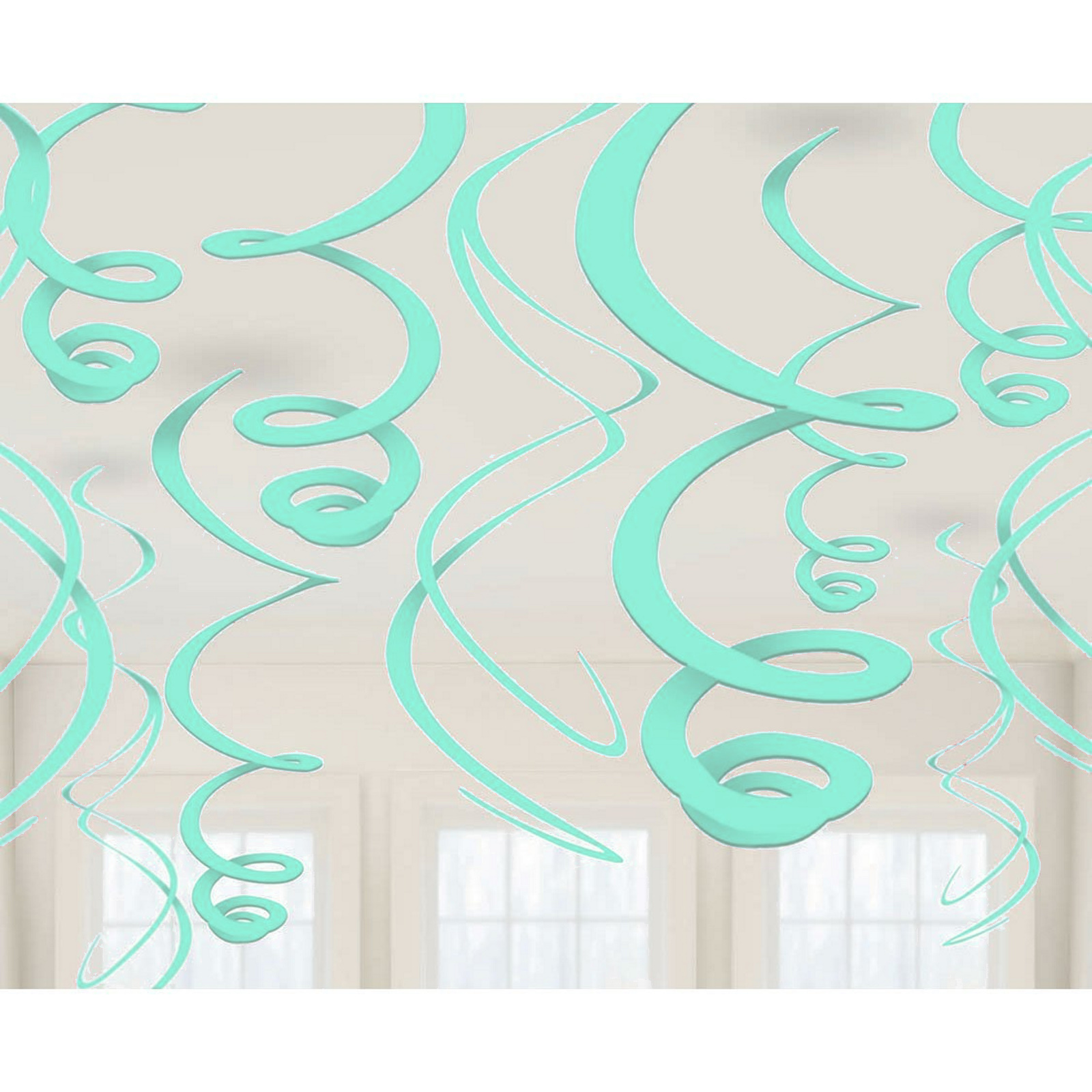 Mint Green Swirl Decorations (Pack of 12)