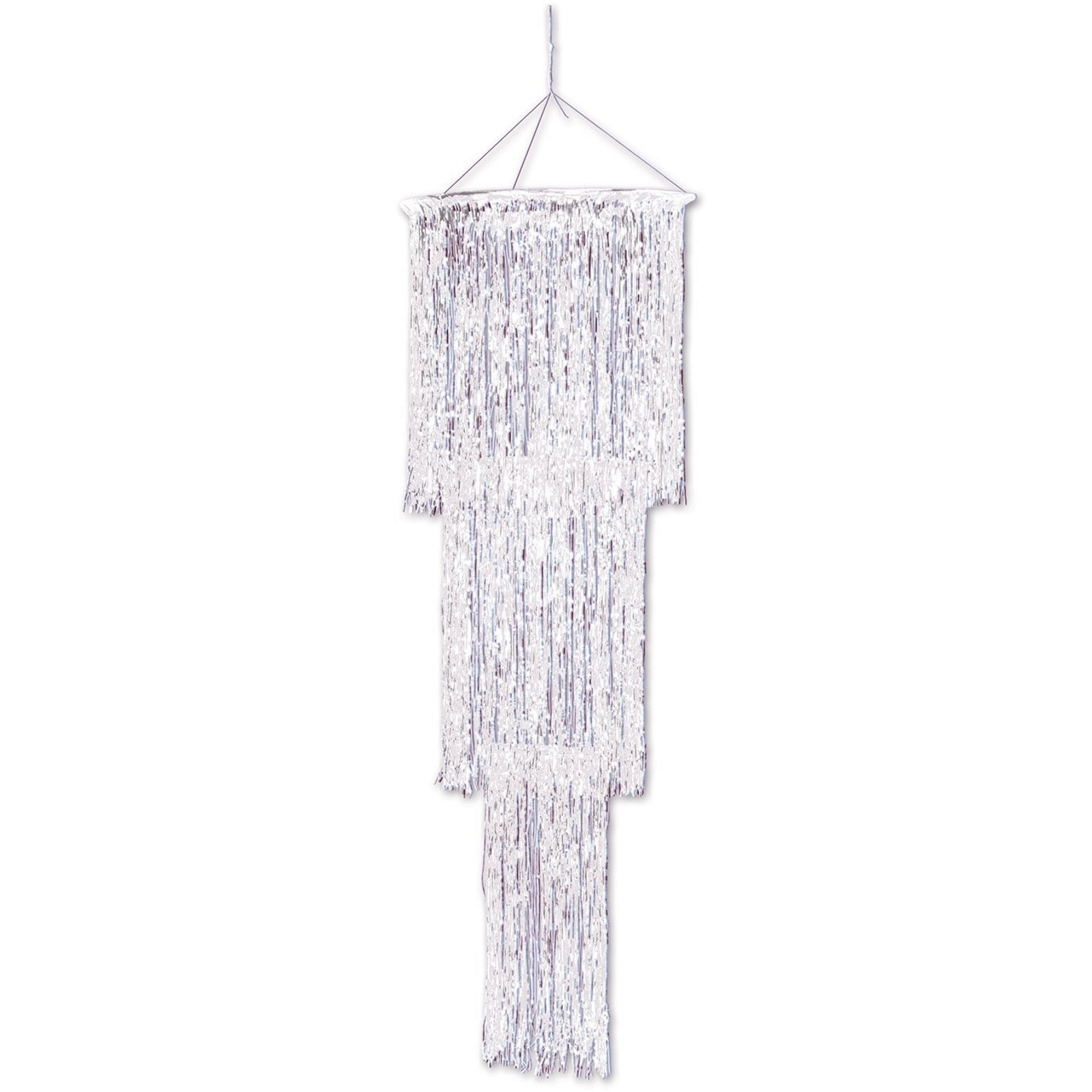 Foil Shimmering Chandelier Opalescent White