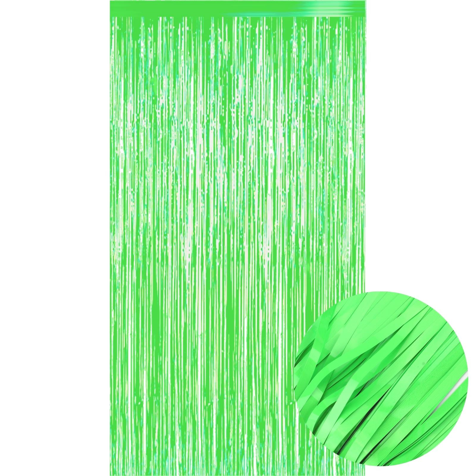 Neon Green Plastic Backdrop Curtain 100cm x 200cm