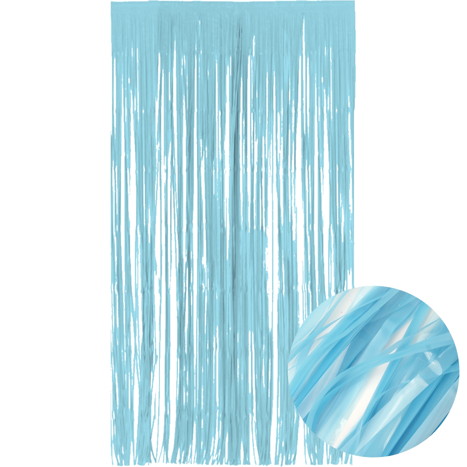 Neon Blue Plastic Backdrop Curtain 100cm x 200cm
