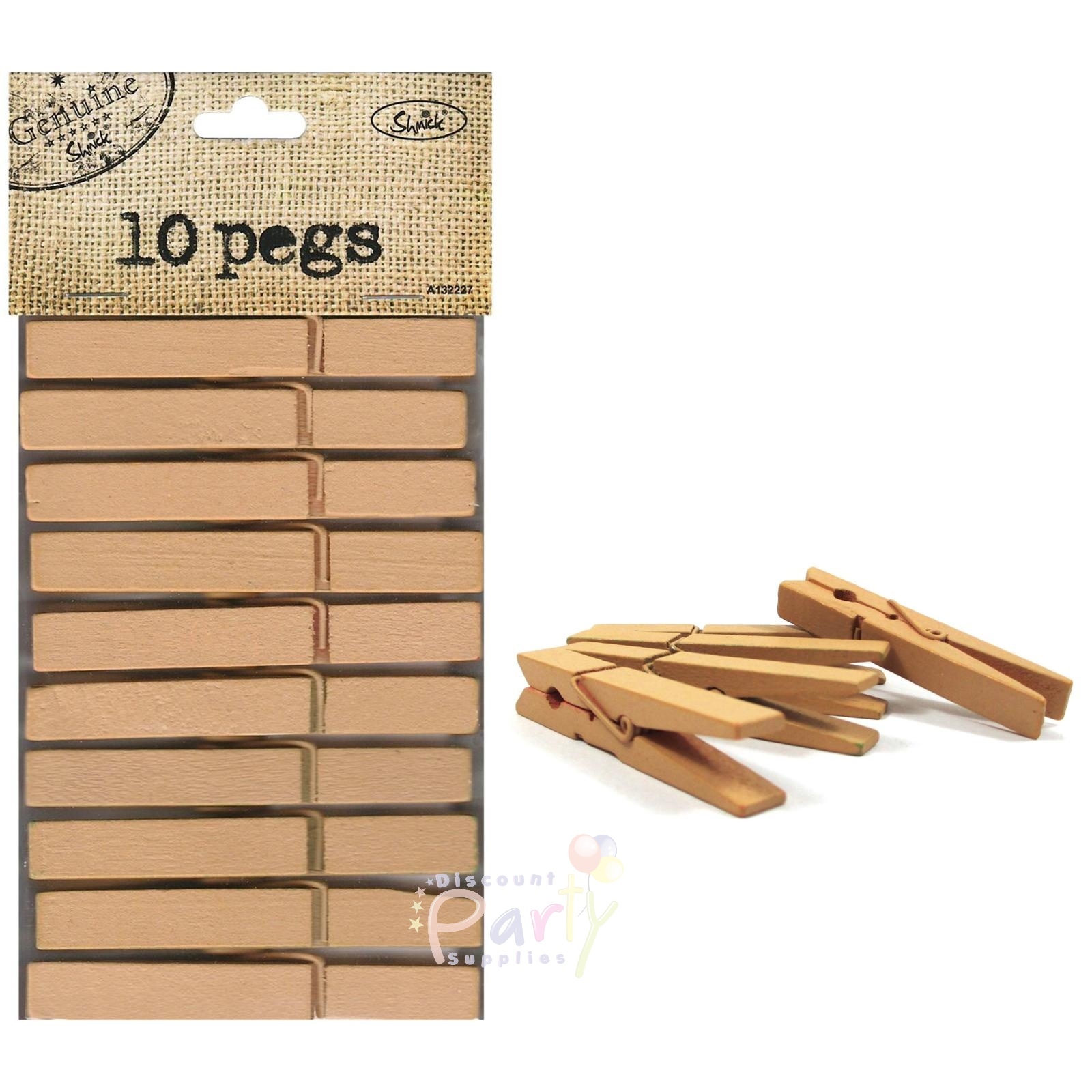 Wooden Clothes Pegs (Pack of 10)