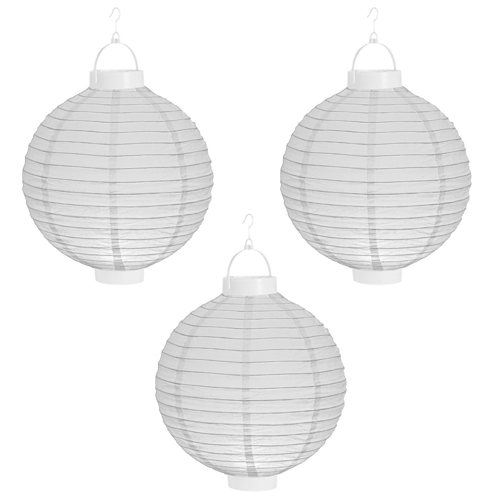 White Light Up Paper Lanterns (Pack of 3)