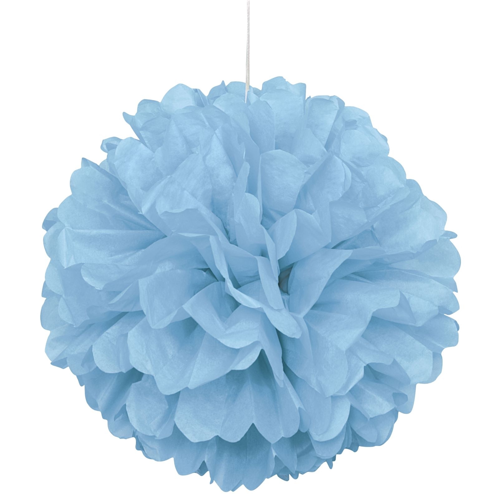 40cm Tissue Paper Puff Ball Light Blue