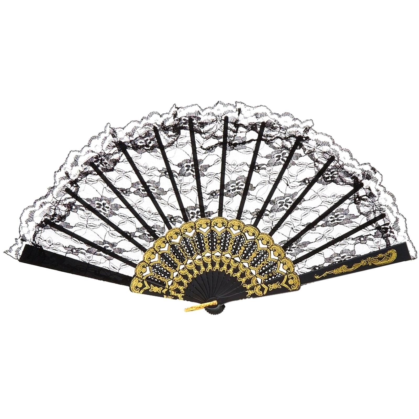 Black Lace Hand Held Fan