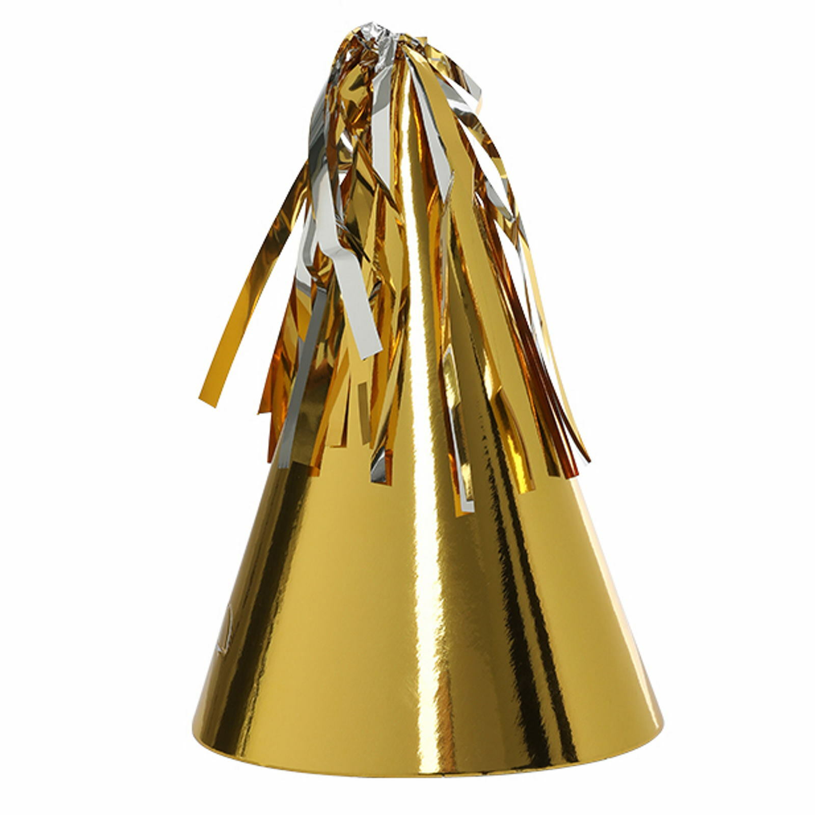 Gold Metallic Tassel Topper Party Hats (Pack of 10)