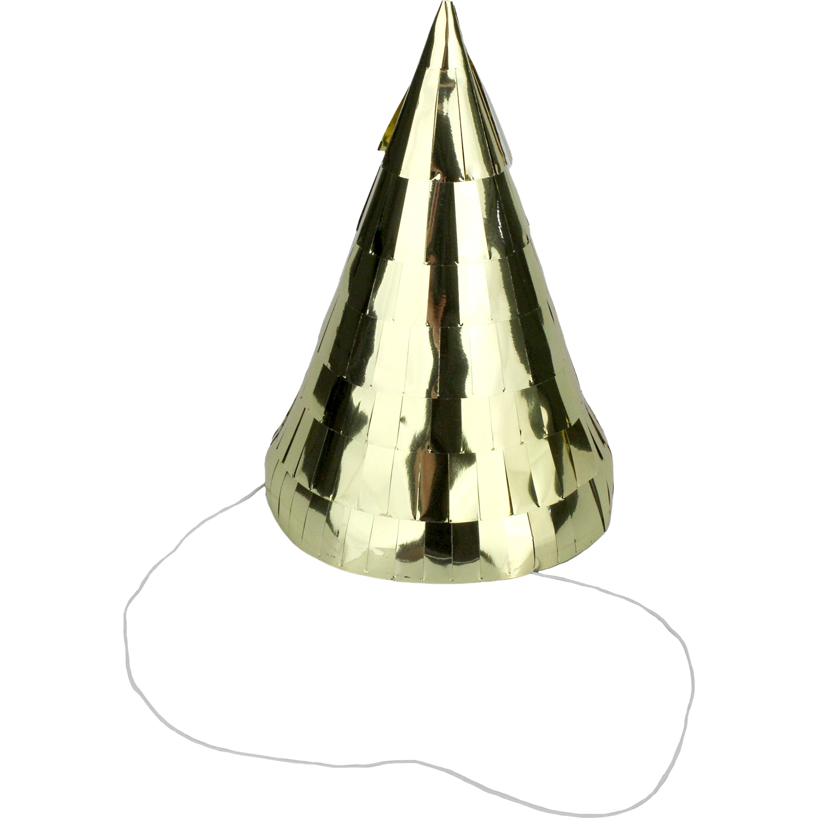 Gold Metallic Fringed Party Hats (Pack of 5)
