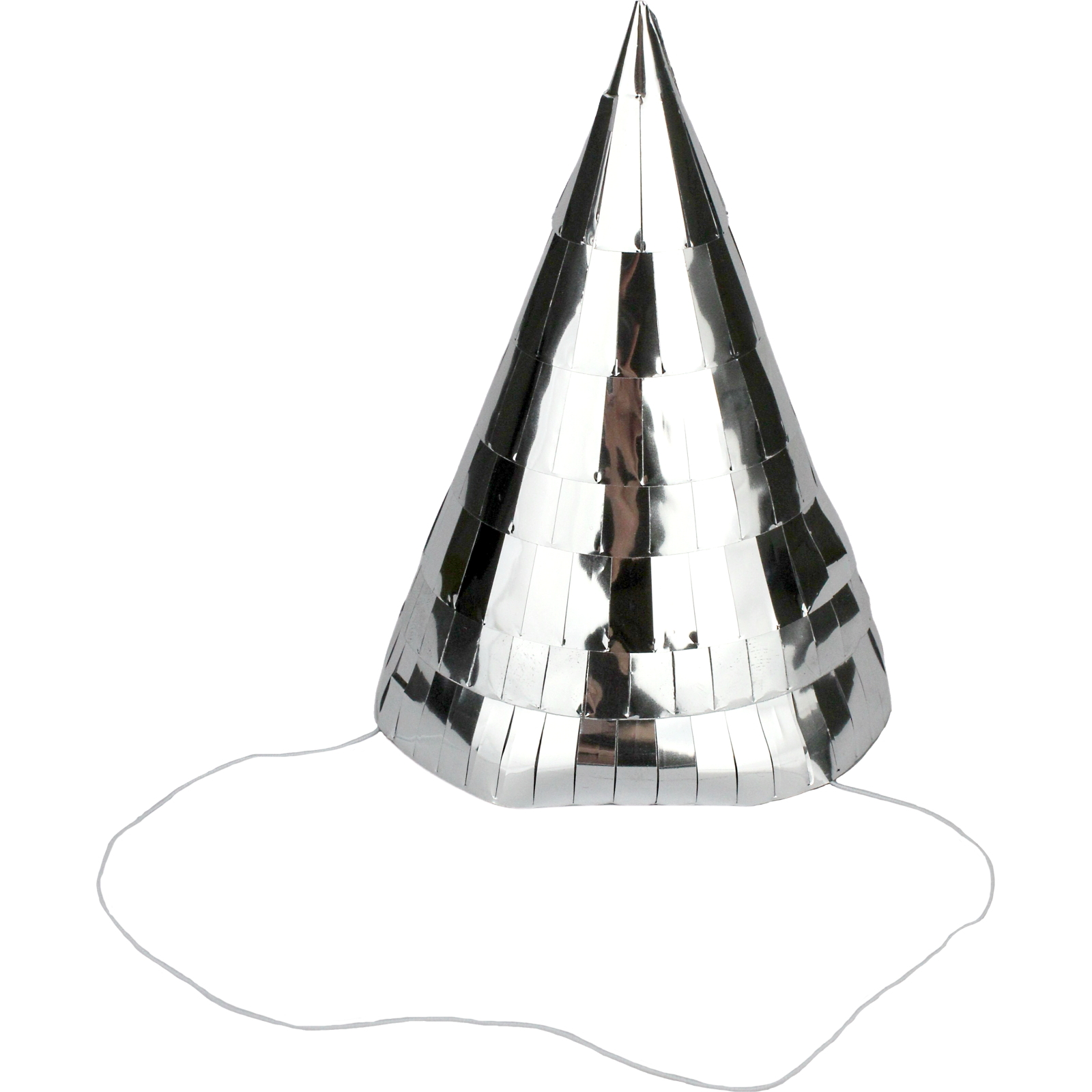 Silver Metallic Fringed Party Hats (Pack of 5)