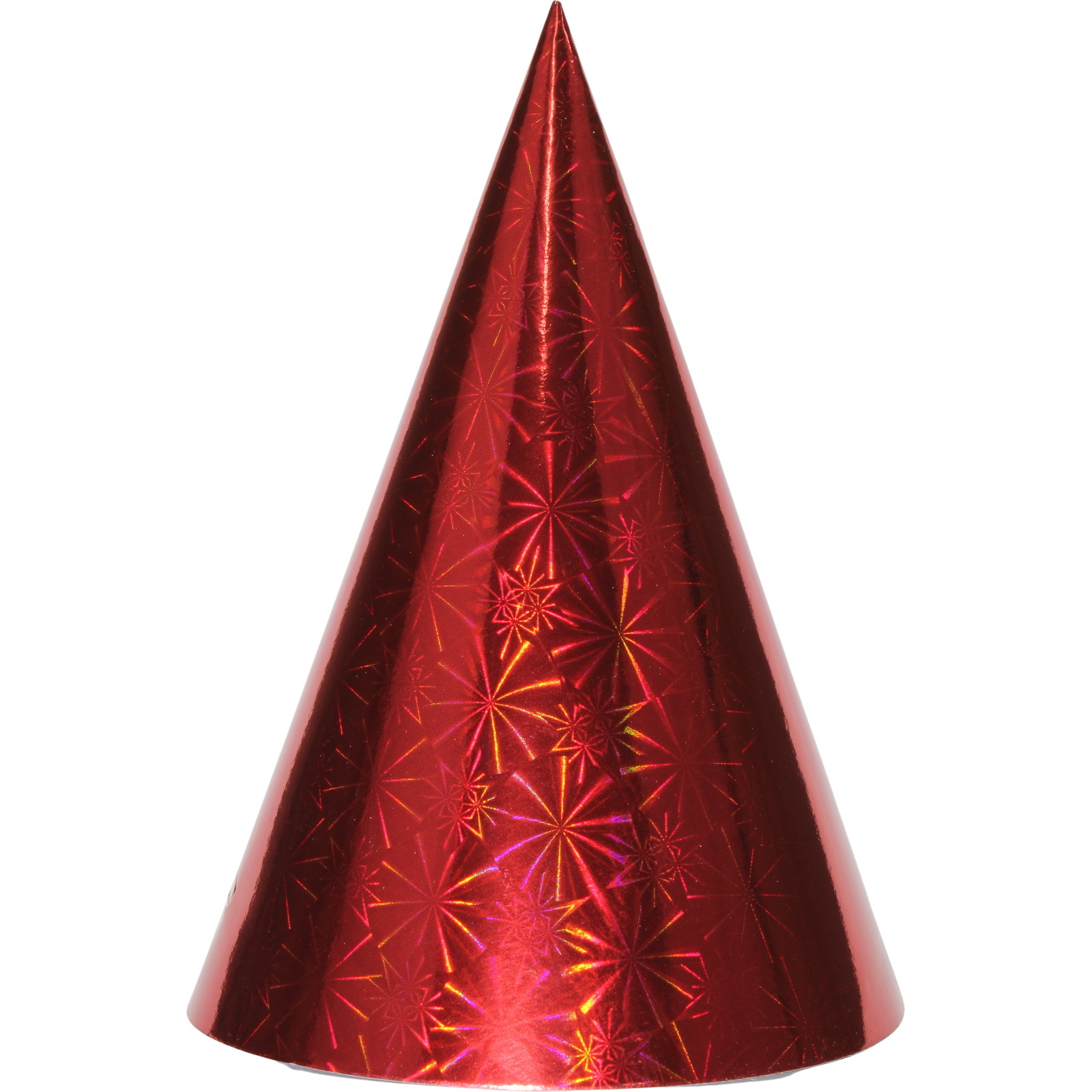Red Holographic Foil Party Hats (Pack of 8)