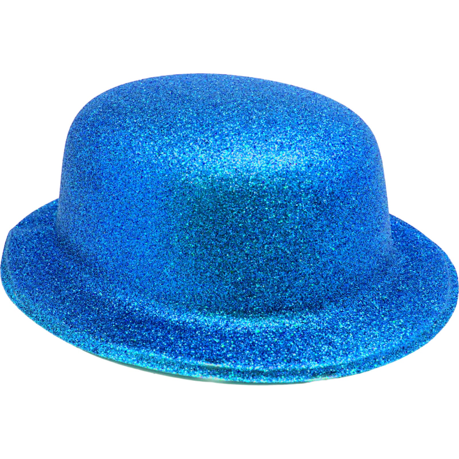 Blue Glitter Bowler Hat