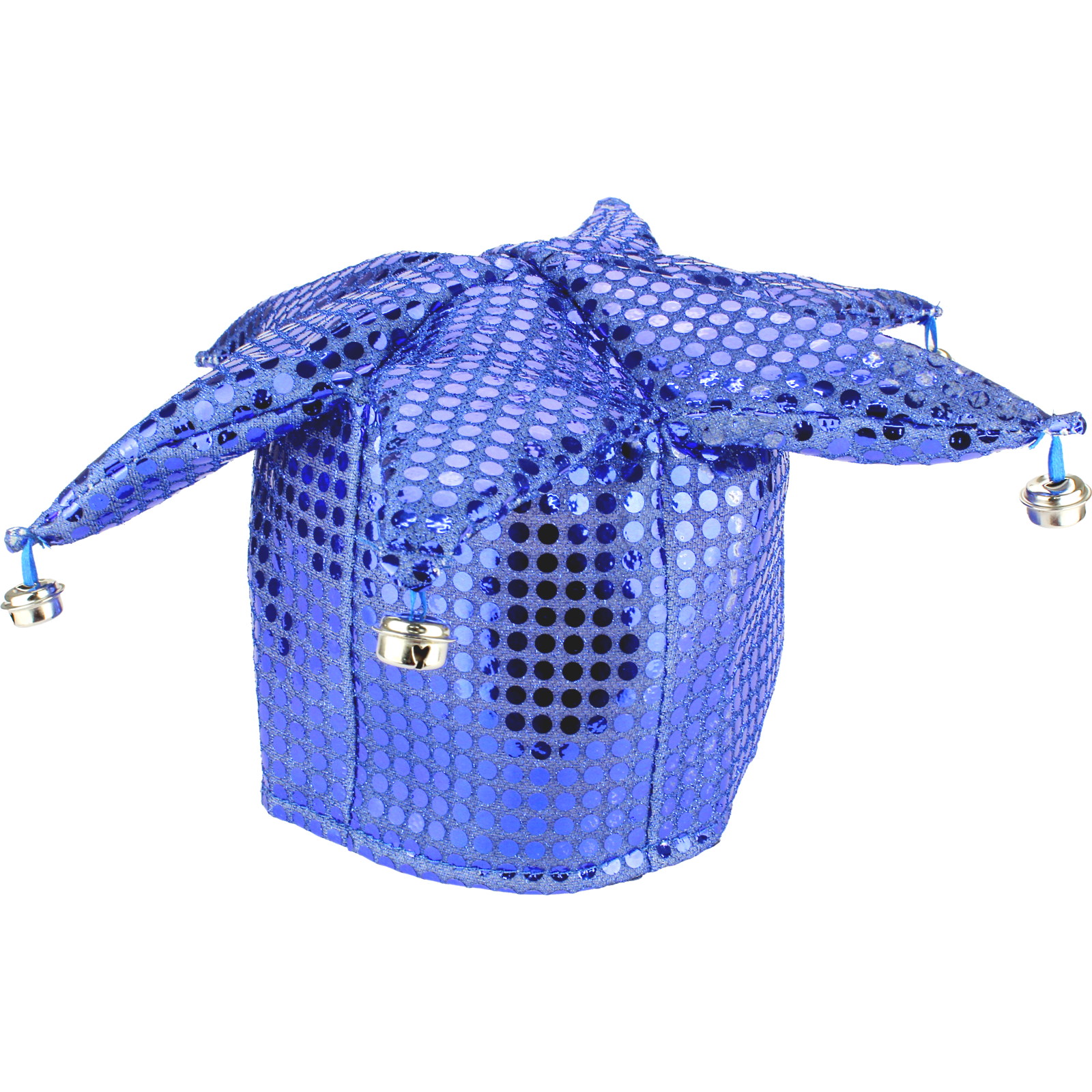 Blue Sequin Jester Hat
