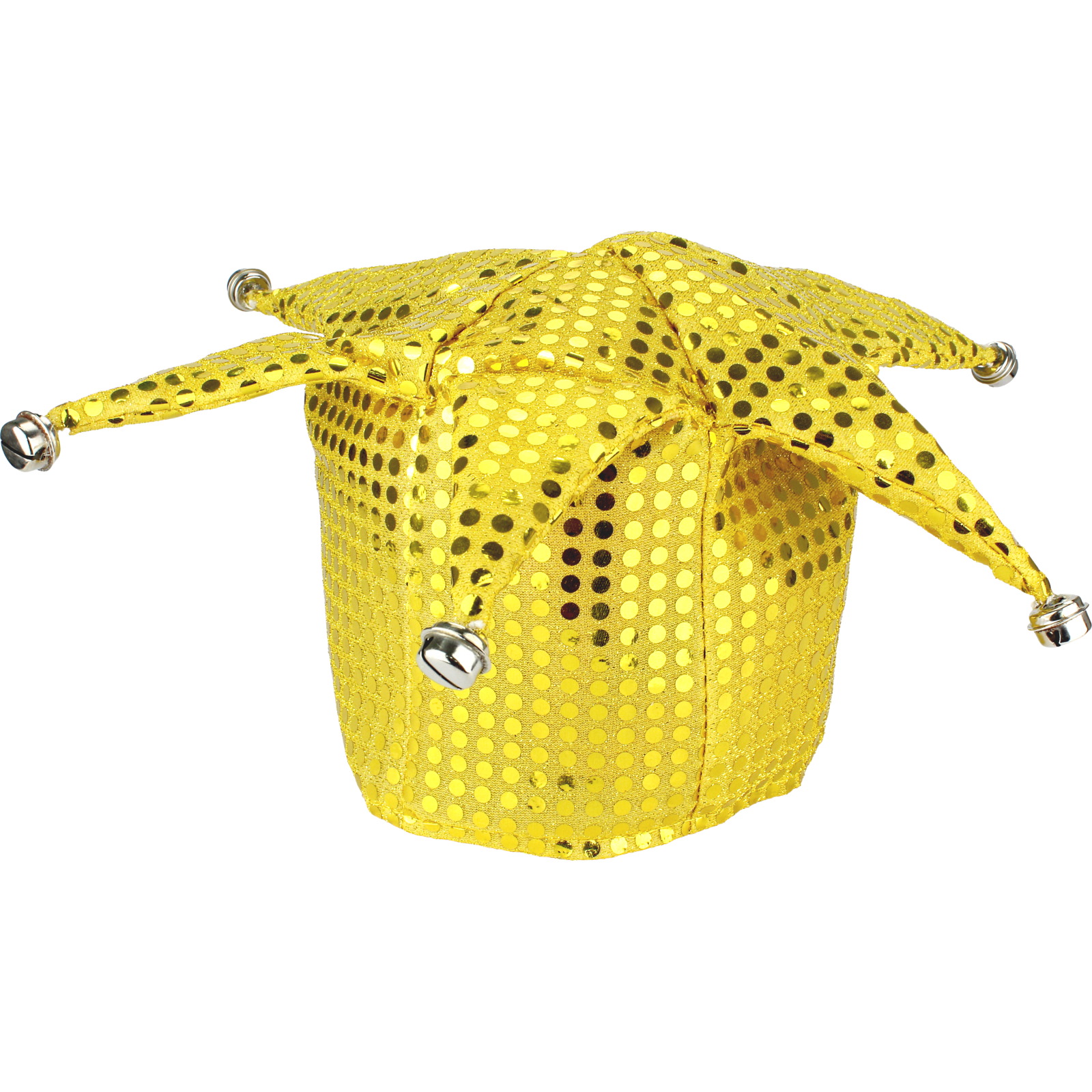 Yellow Sequin Jester Hat