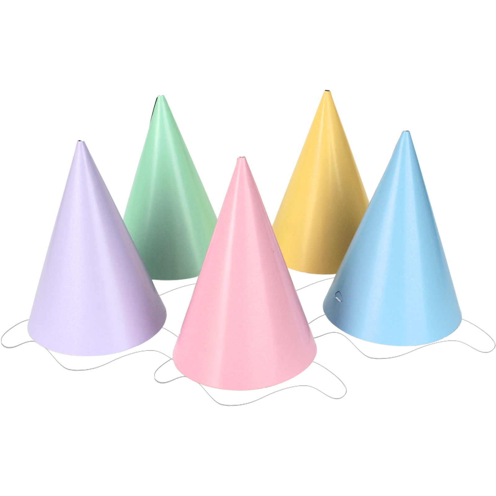 Assorted Pastel Coloured Party Hats (Pack of 8) 