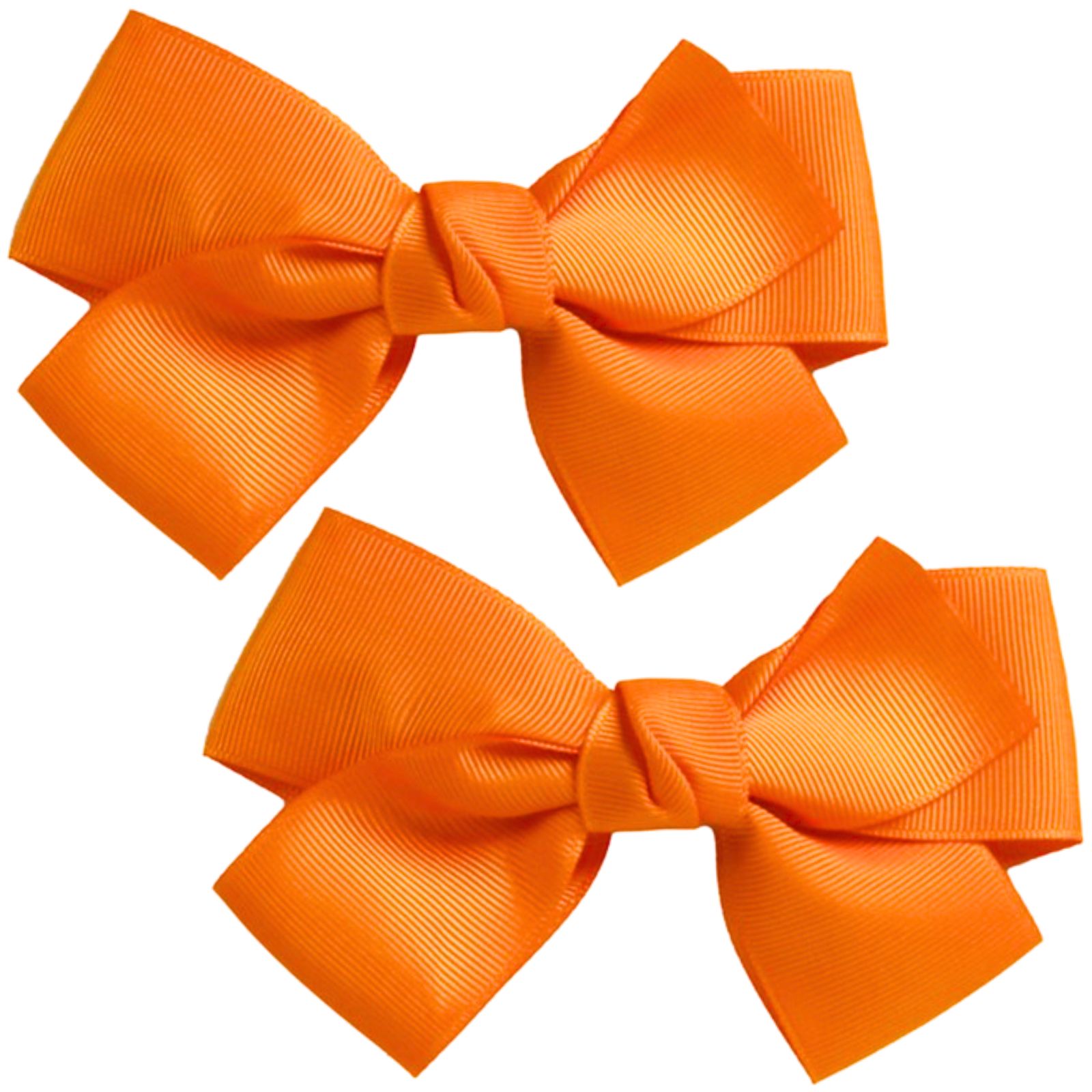 Orange Ribbon Bow Hair Clips (Pack of 2)