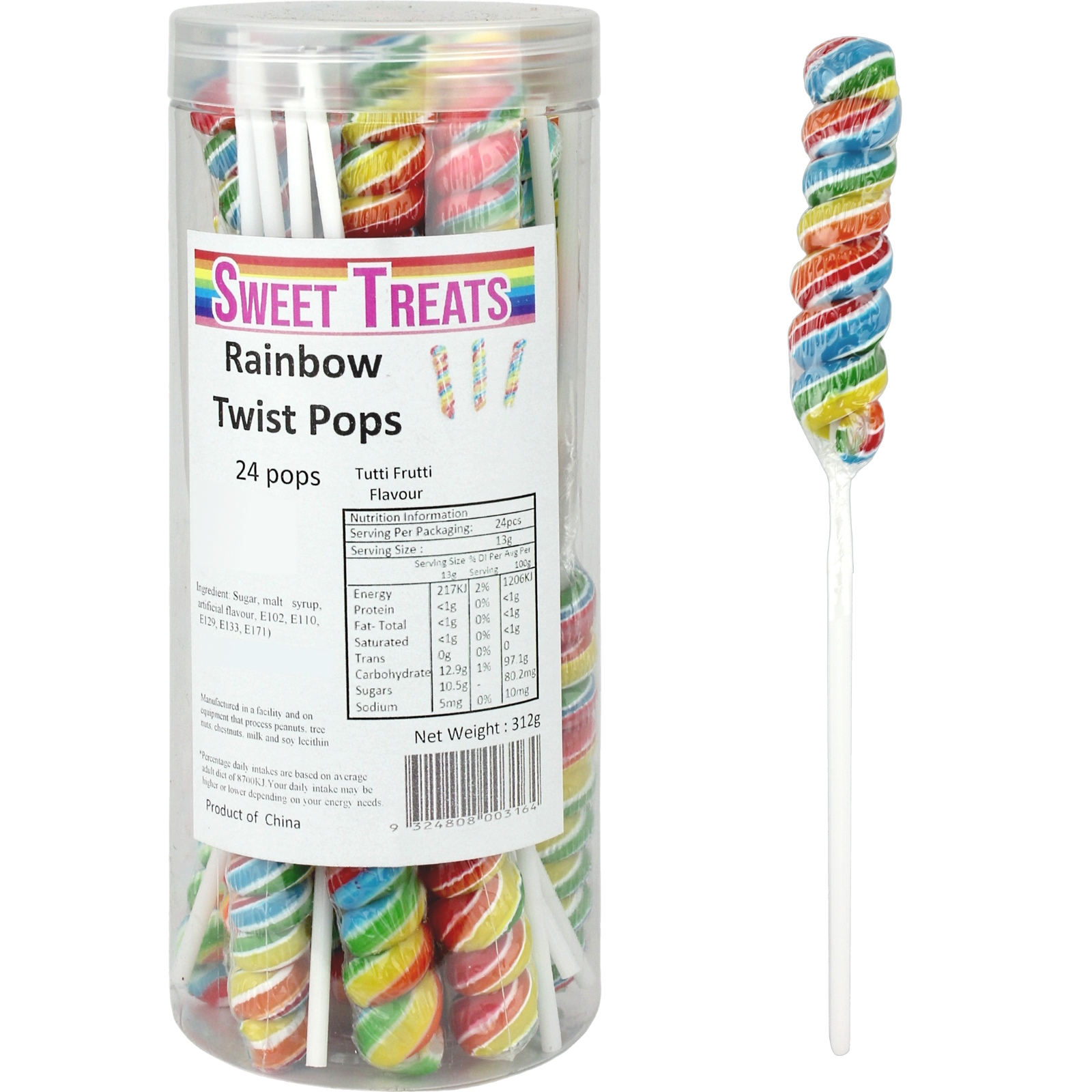 Rainbow Twist Pops (Pack of 24)