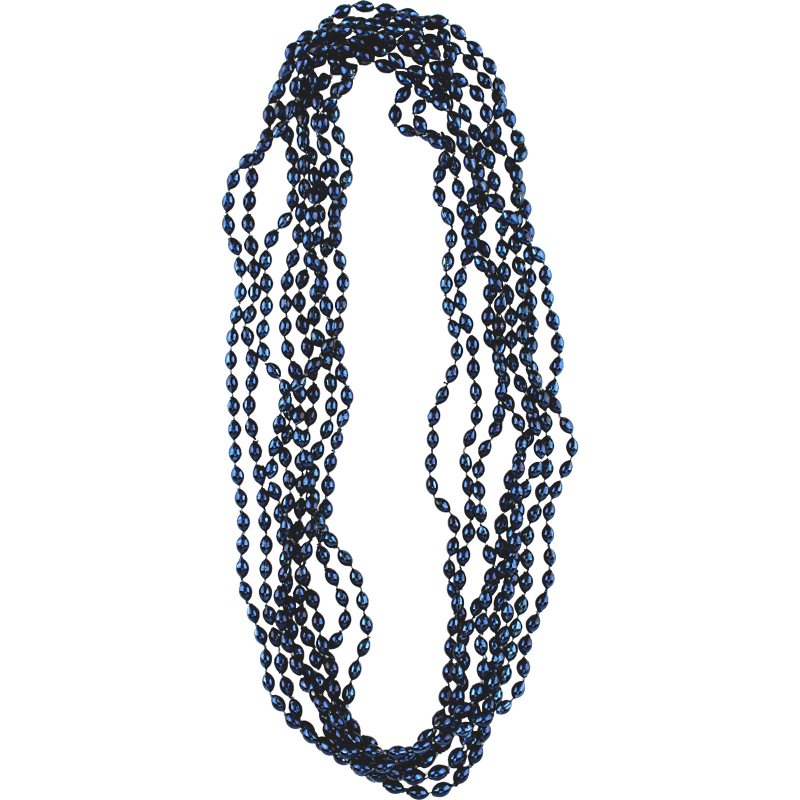 Metallic Navy Blue Necklaces (Pack of 8) 