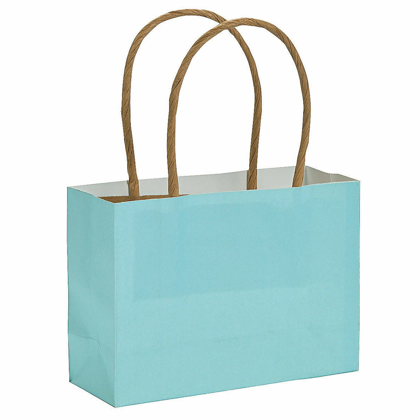 Light Blue Small Paper Gift Bags (Pack of 12)