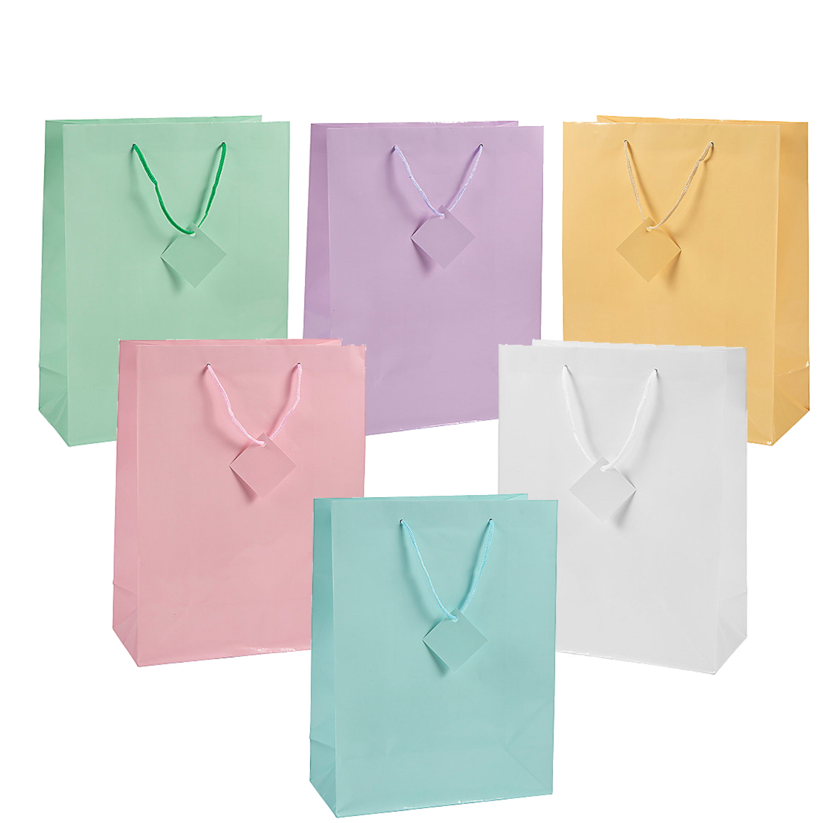 Pastel Kraft Paper Gift Bags 33cm (Pack of 12) 