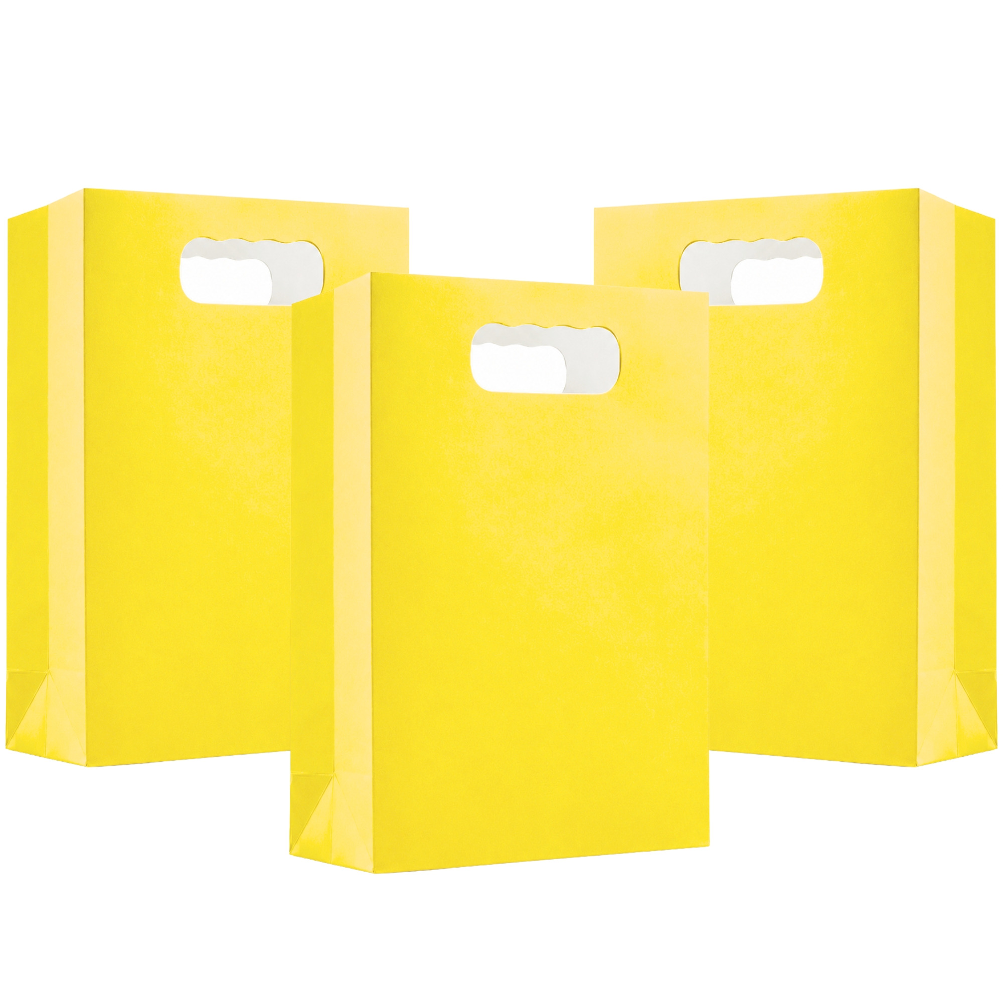 Yellow Paper Treat Bags 18cm (Pack of 6)