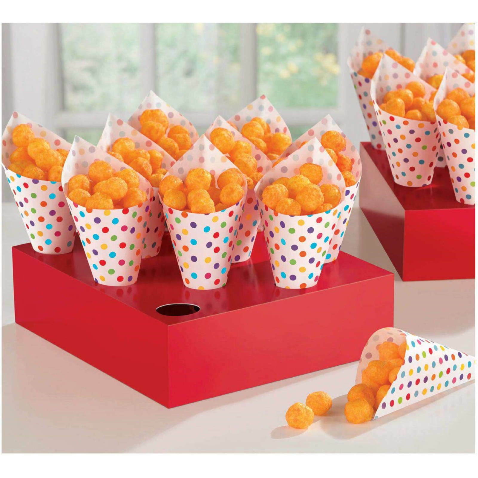 Rainbow Snack Cones With Trays