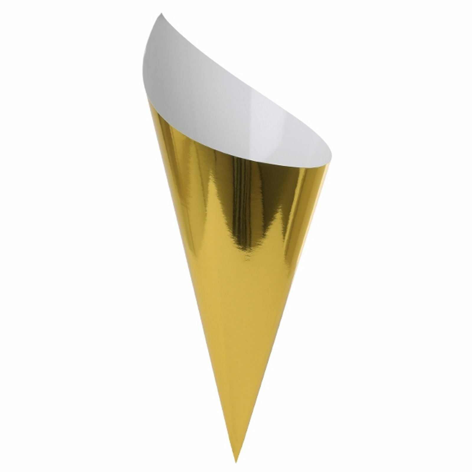 Gold Metallic Paper Snack Cones (Pack of 10)