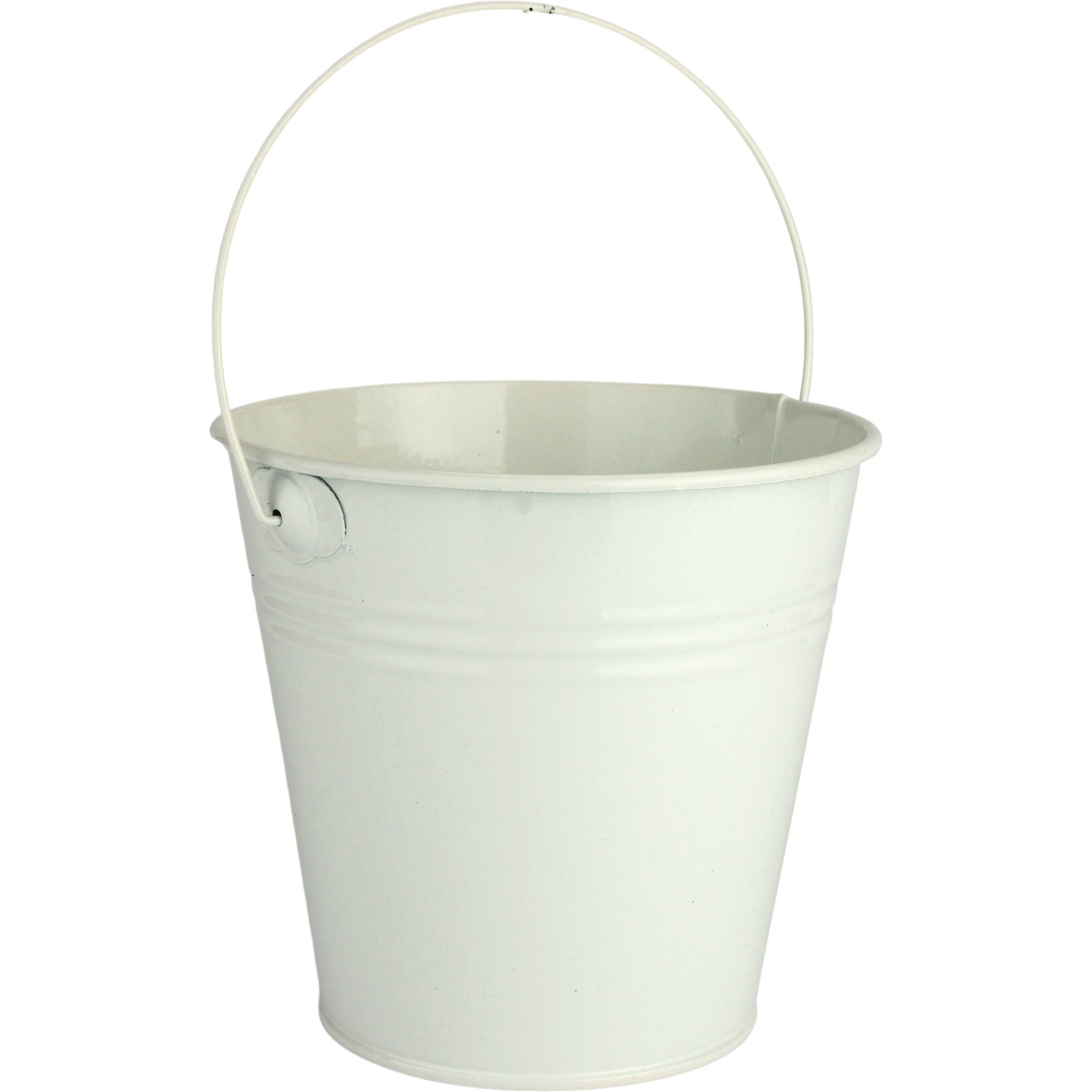 White Metal Bucket 12cm