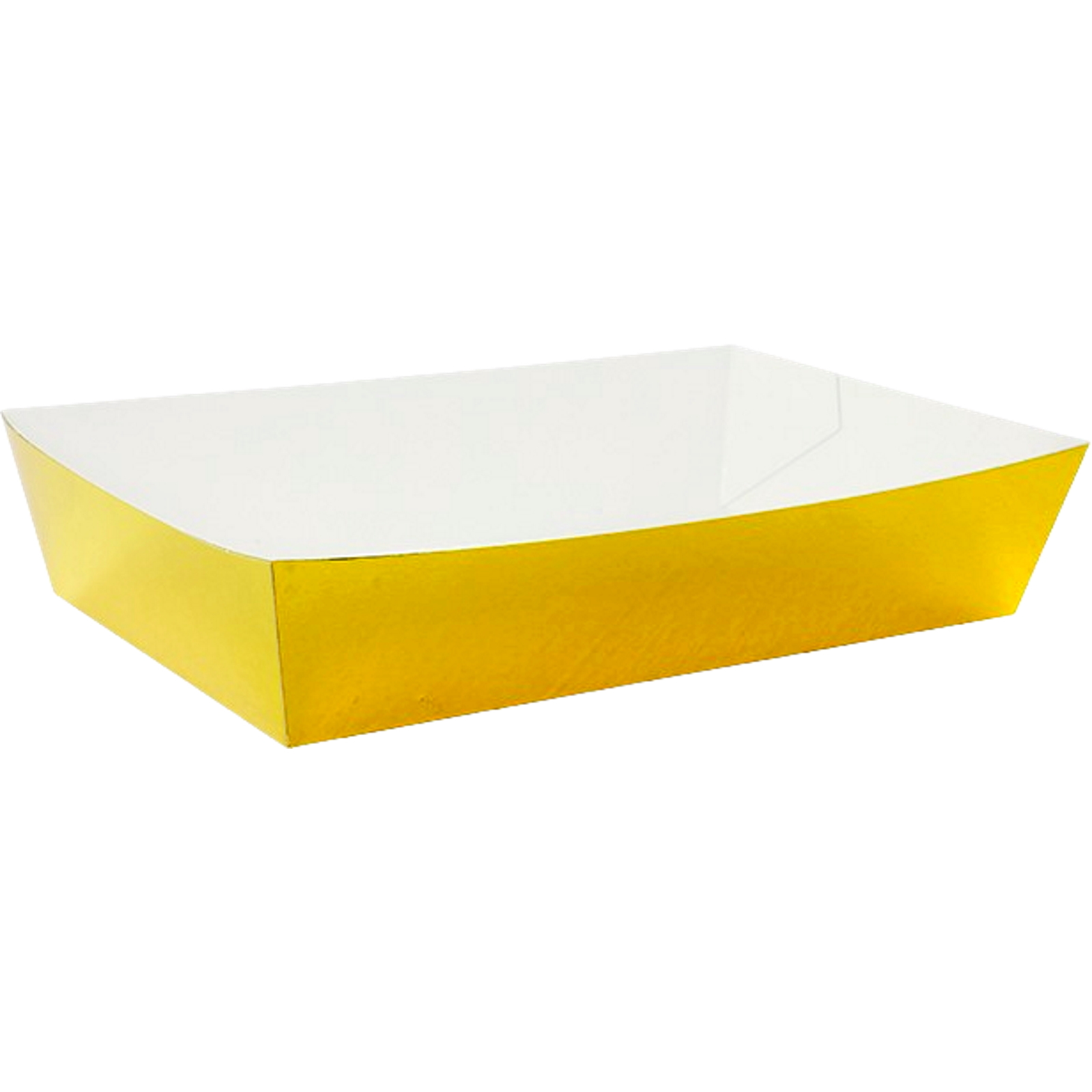 Gold Metallic Paper Food Trays 19cm x 11cm (Pack of 10)