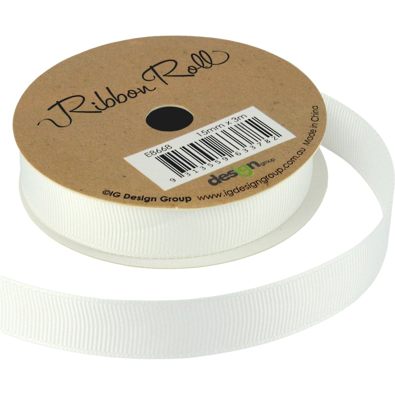 White Grosgrain Ribbon (3m)